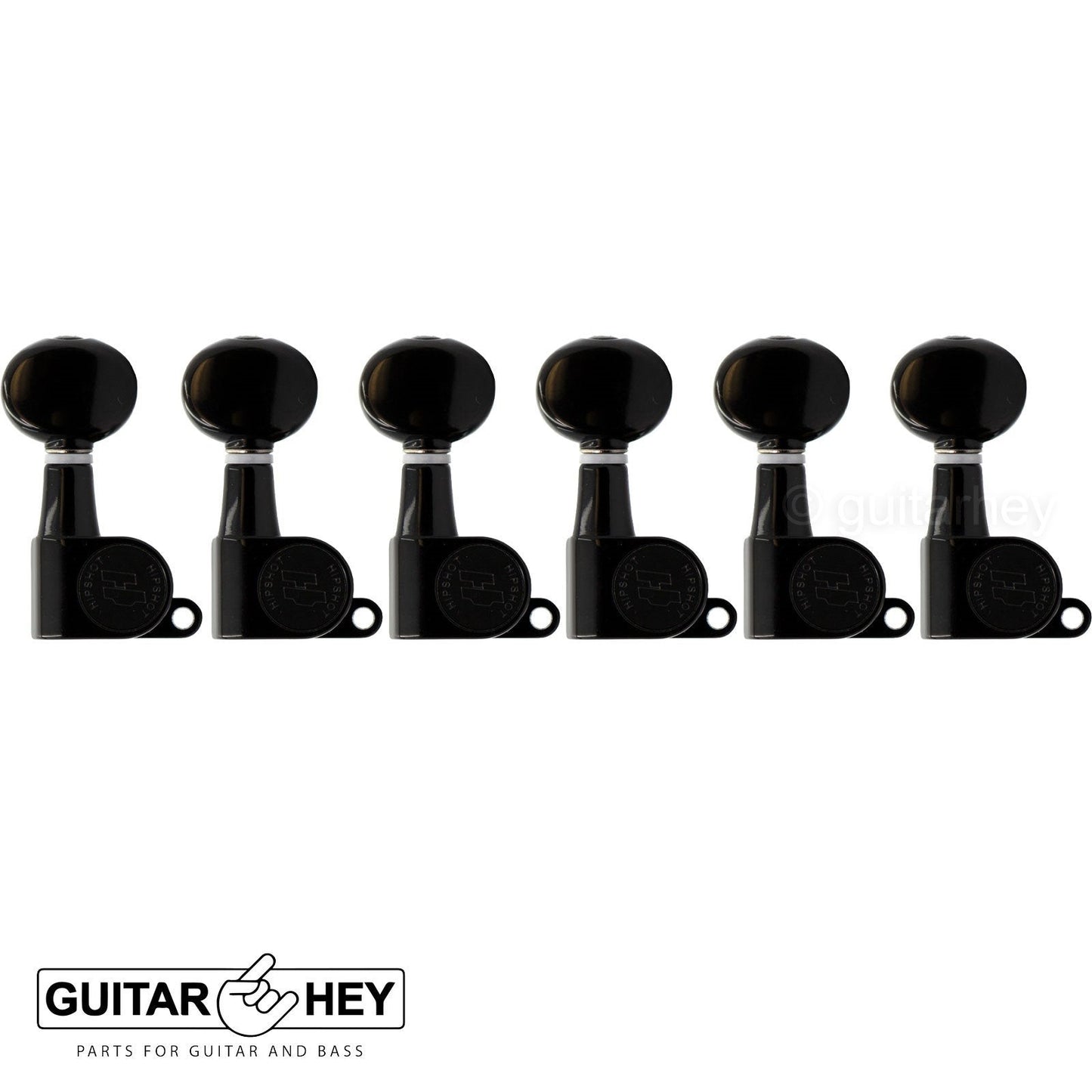 NEW Hipshot Mini 6-In-Line STAGGERED w/ Small OVAL Buttons Right Handed - BLACK