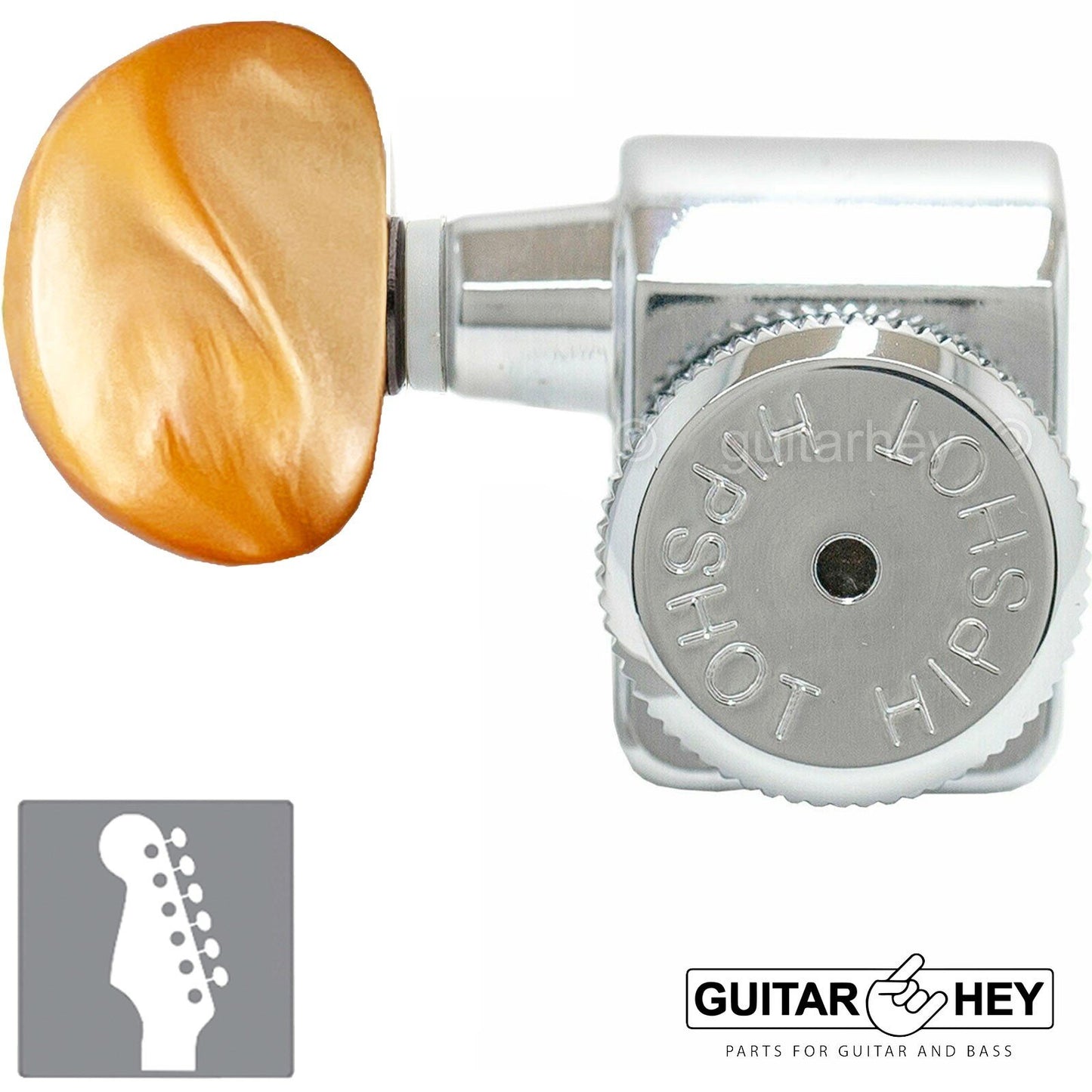 Hipshot STAGGERED Tuners Fender® Directrofit Locking HMM-A LEFT-HANDED - CHROME