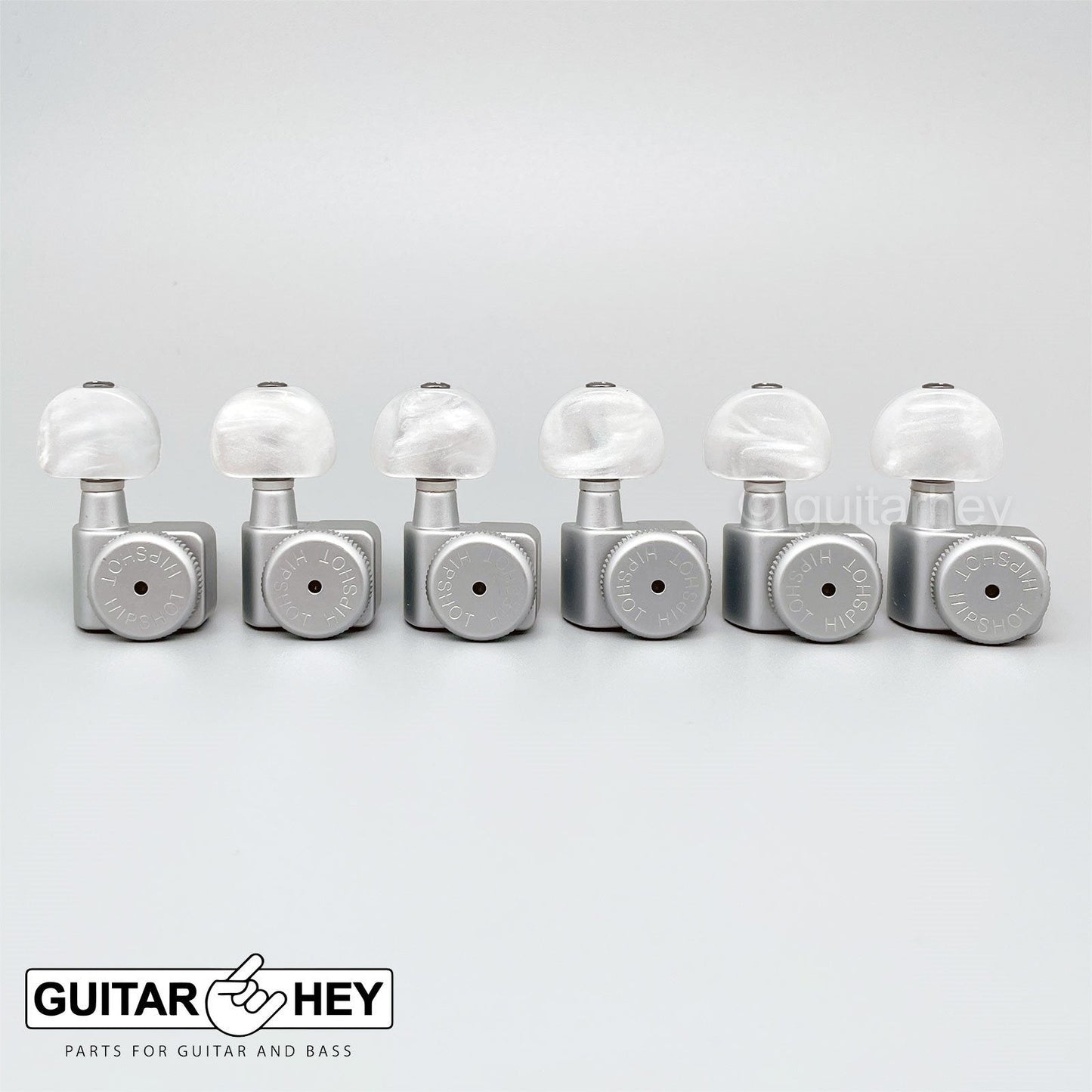 NEW Hipshot STAGGERED Tuners Fender® Directrofit™ LOCKING Pearl Buttons - SATIN