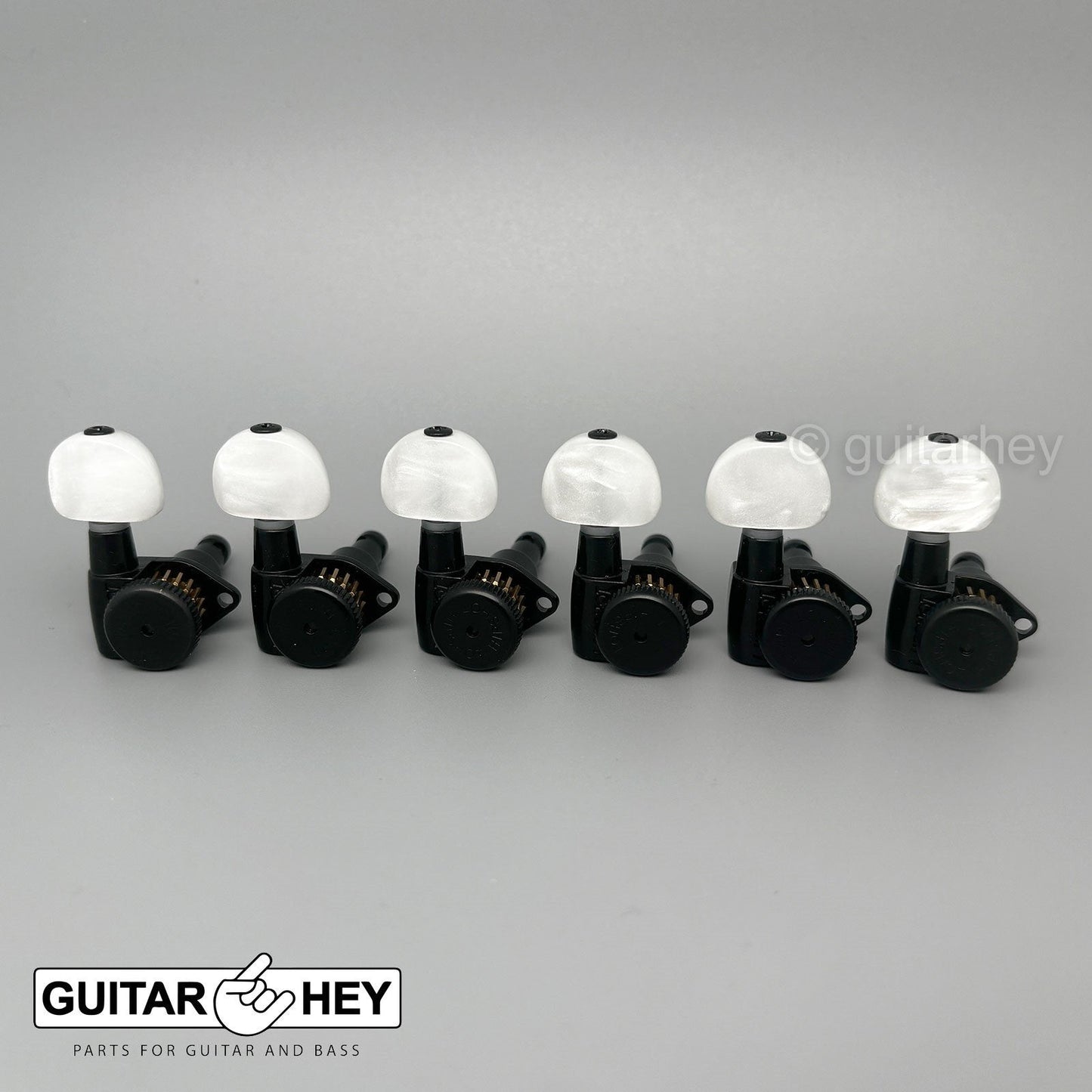 NEW Hipshot 6 In Line Grip-Locking STAGGERED Open-Gear Small Pearl Moon - BLACK