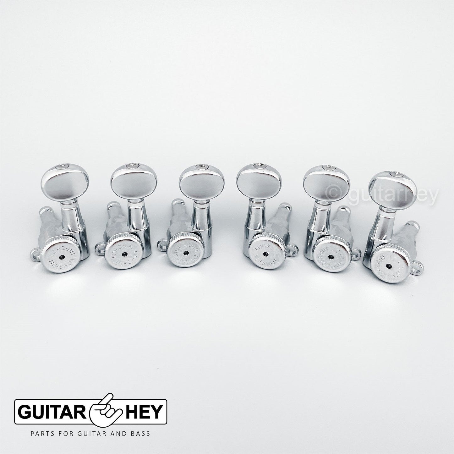 Hipshot Tuners Schaller Mini M6 Style w/ SMALL OVAL Buttons D05 Set 3x3 - CHROME