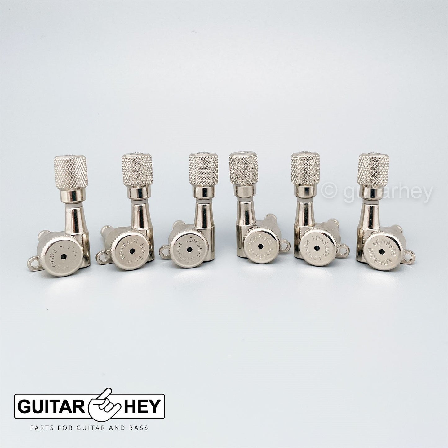 NEW Hipshot Vintage L3+R3 LOCKING Mini Tuners SET w/ KNURLED Buttons 3x3, NICKEL