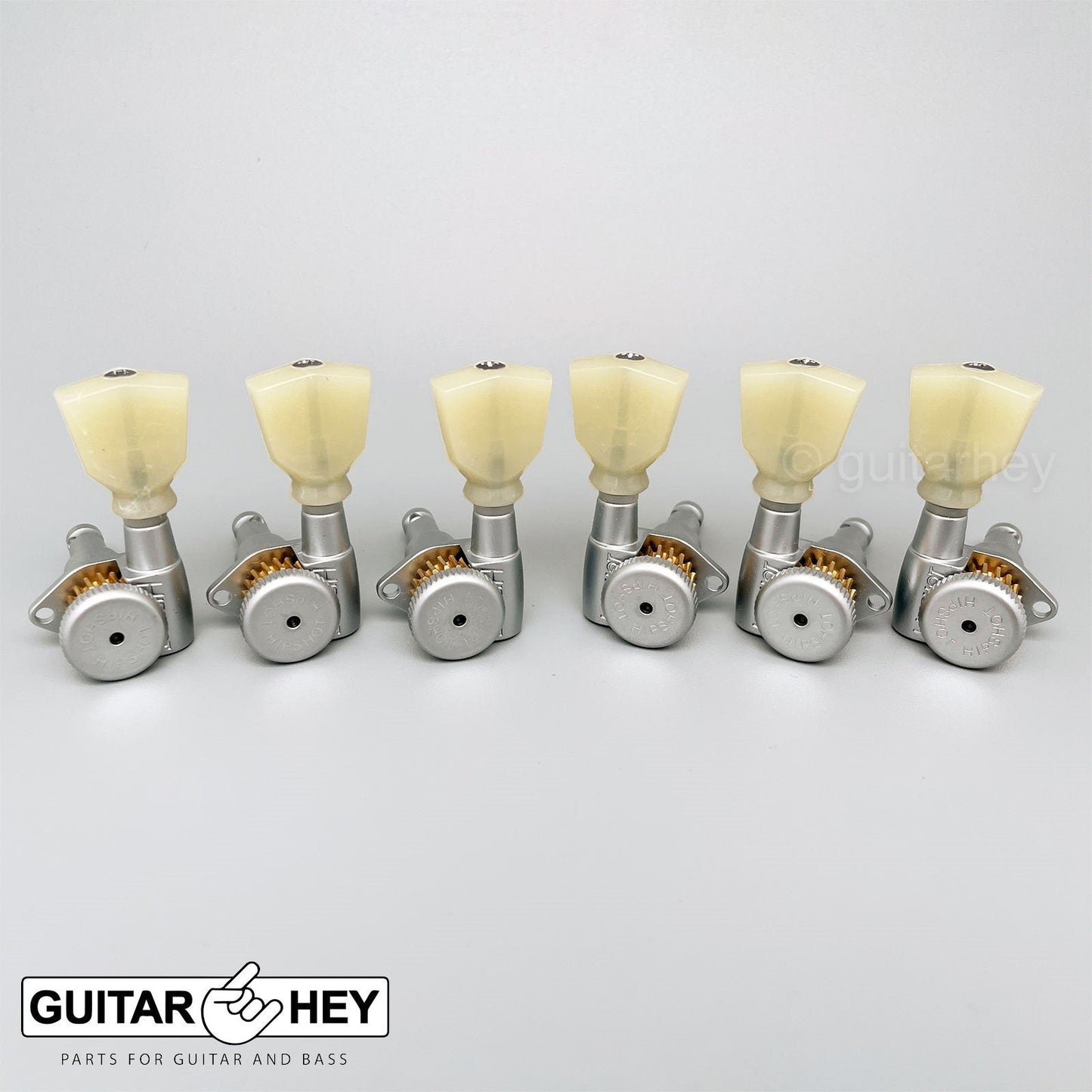 NEW Hipshot Grip-Lock Open-Gear LOCKING Tuners w/ KEYSTONE Buttons 3x3 - SATIN