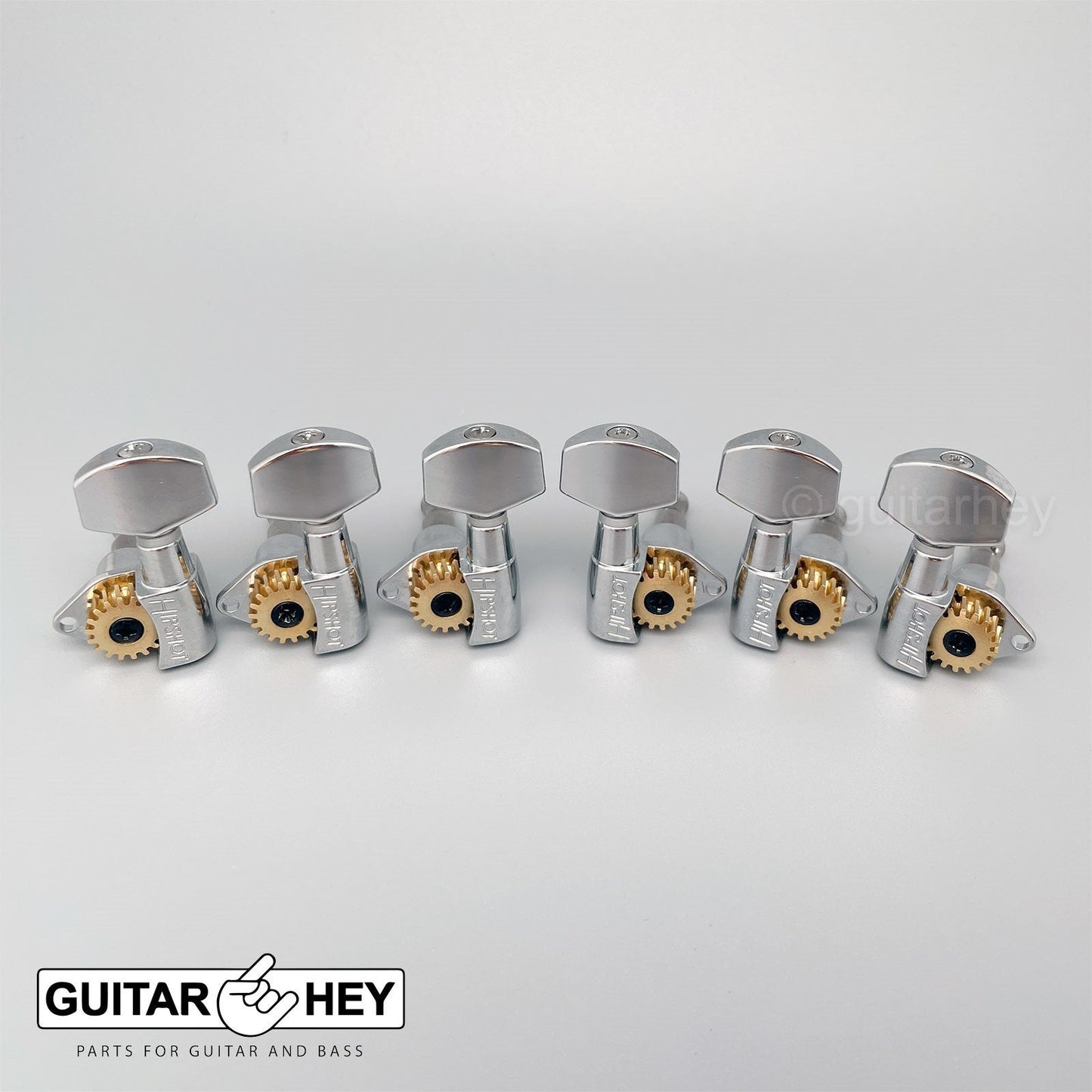 NEW Hipshot Classic Tuner Open-Gear SMALL Buttons w/ UMP Plates Kit 3x3 - CHROME