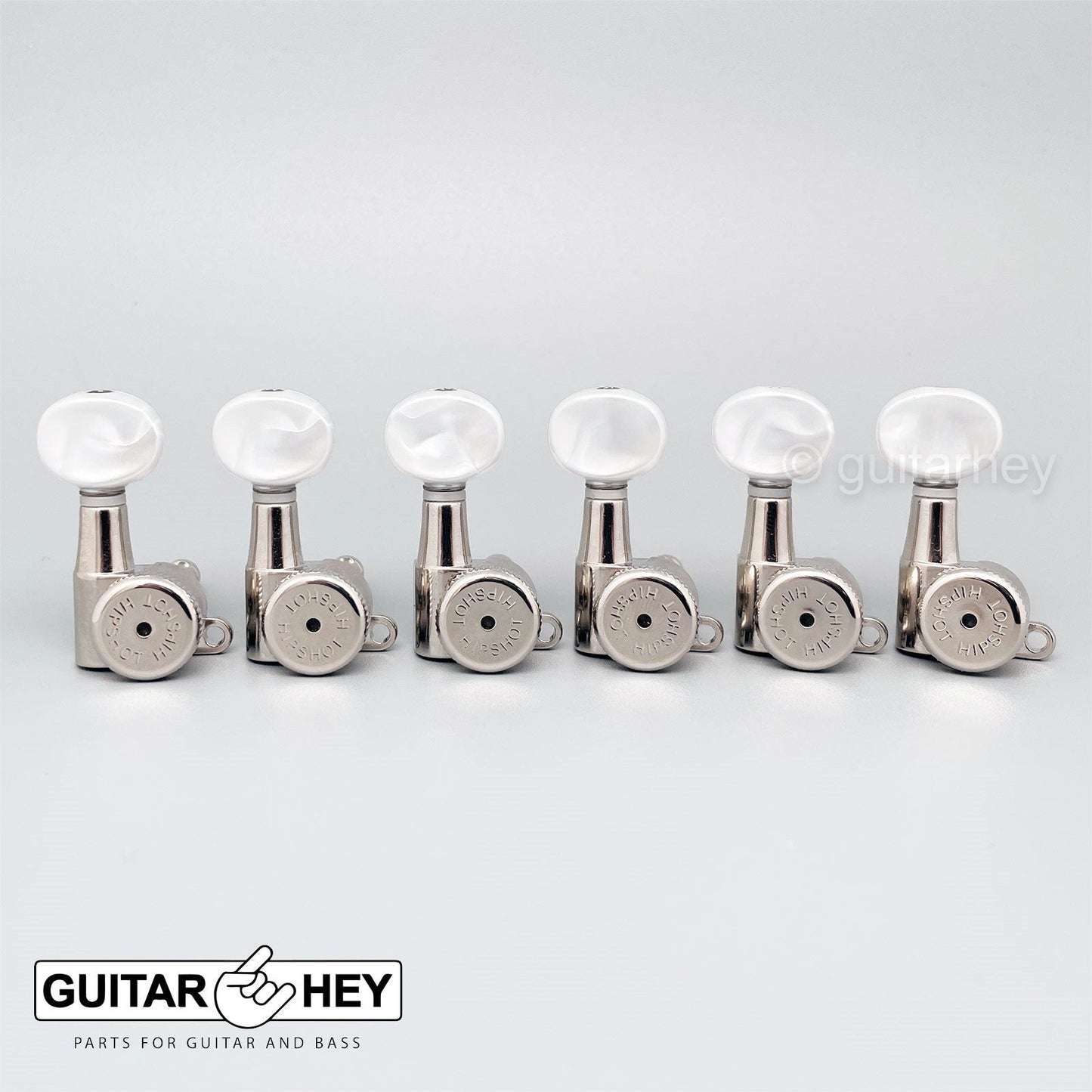 NEW Hipshot VINTAGE 6-in-Line Stag Locking Tuners BTRP Buttons 21/64" ID, NICKEL