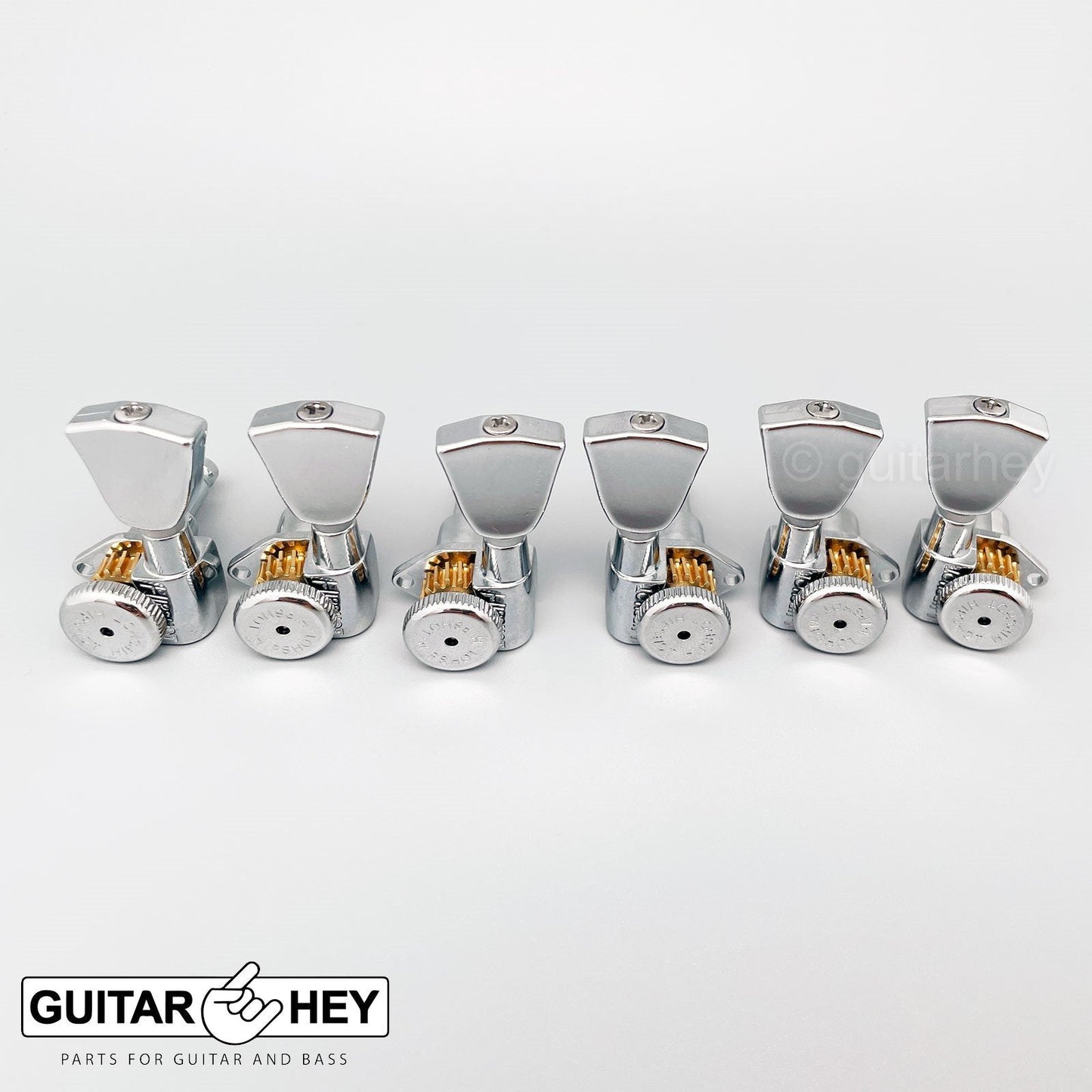 NEW Hipshot Grip-Lock Open-Gear TUNERS w/ Keystone Buttons Set 3x3 - CHROME