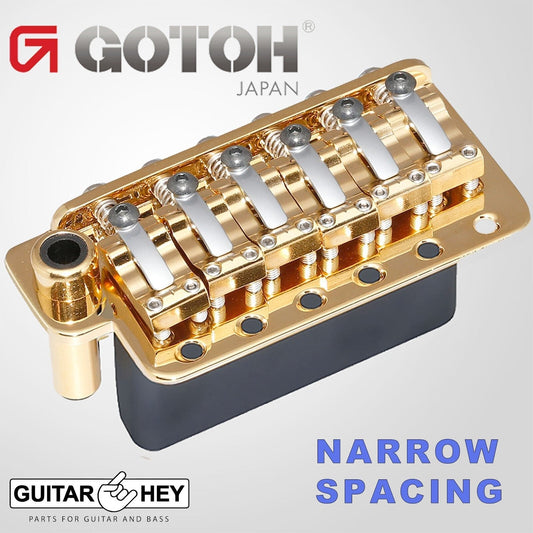 NEW Gotoh NS510T-LS2 Bridge 6 Point Tremolo NARROW Spacing Locking Saddles GOLD