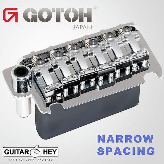 Gotoh NS510T-LS1 Bridge 2 Point Tremolo NARROW Spacing Locking Saddles - CHROME