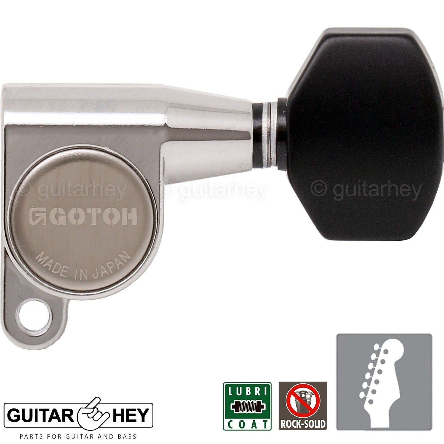 NEW Gotoh SG360-B07 Schaller Style Mini Tuners 6 In-Line Tuning Keys - NICKEL