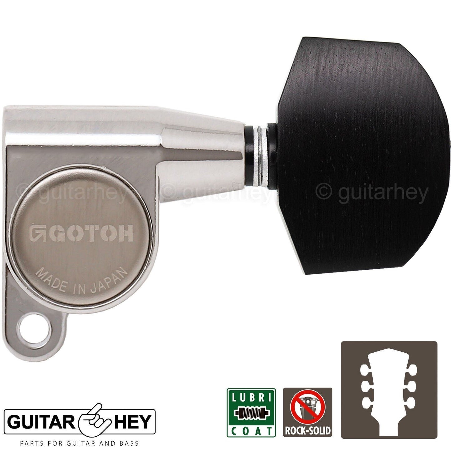 NEW Gotoh SG360-EN01 L3+R3 Mini Tuners Schaller Style Large Buttons 3x3 - NICKEL