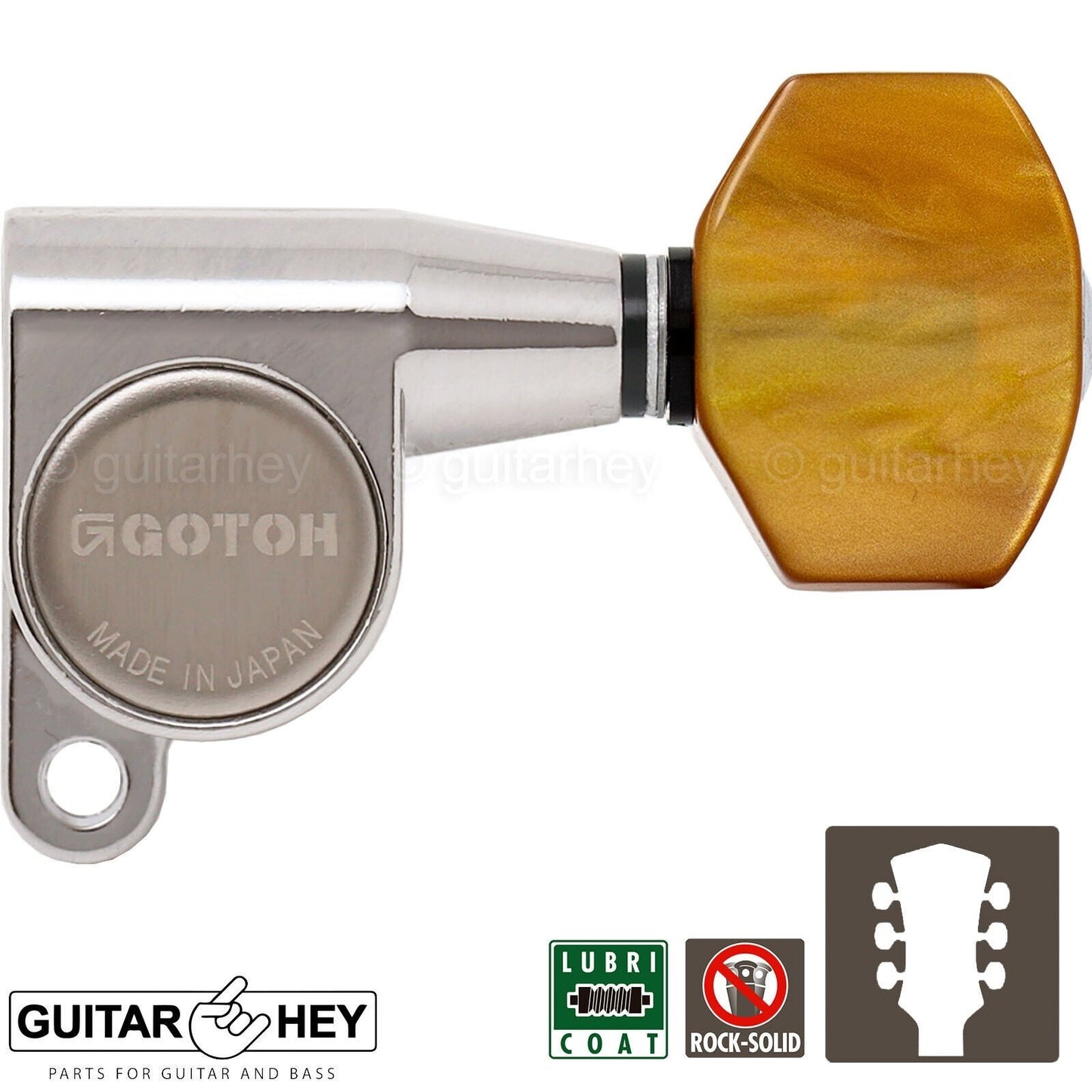 NEW Gotoh SG360-P8 L3+R3 Mini Tuners Schaller Style SMALL Buttons 3x3 - NICKEL