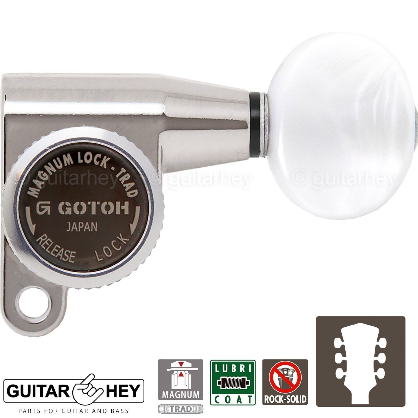 NEW Gotoh SG360-05P1 MGT Locking Mini Tuners L3+R3 Tuning Keys 3x3 - NICKEL