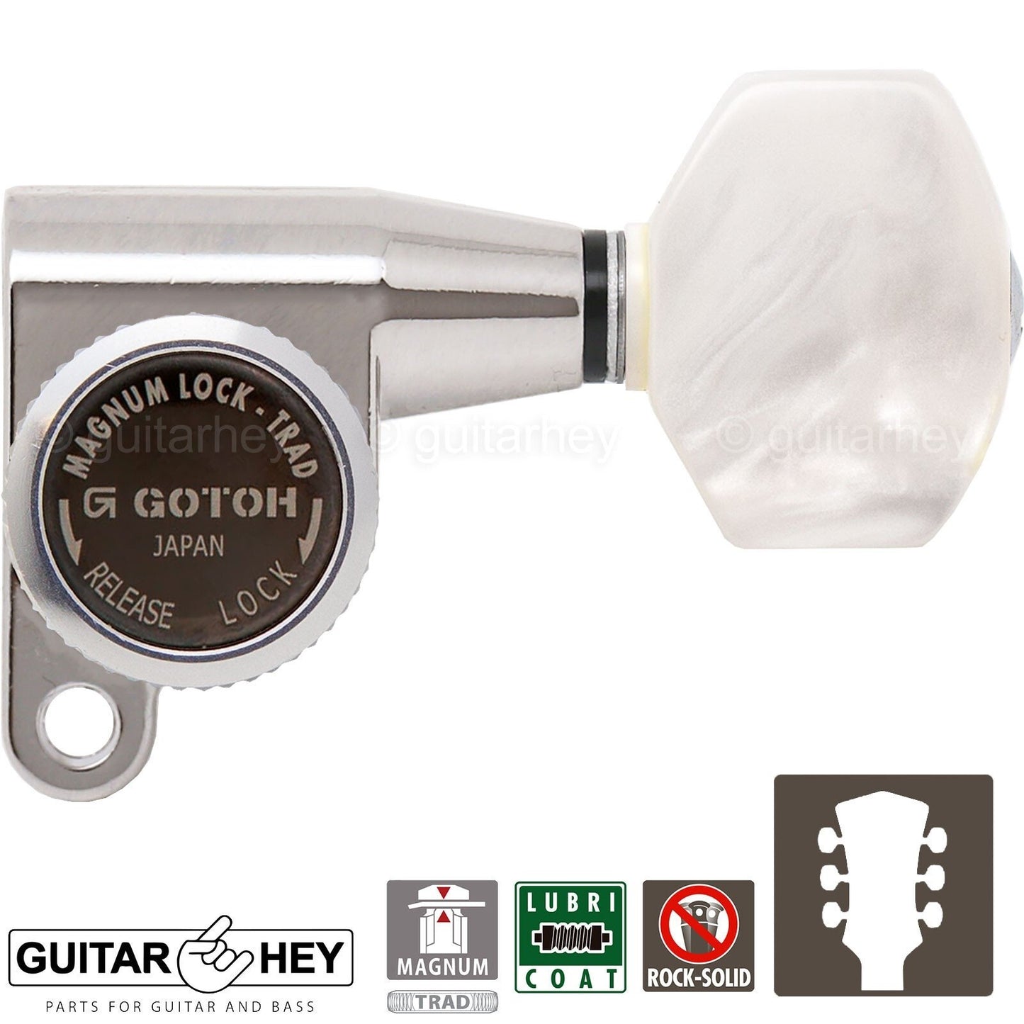 NEW Gotoh SG360-P7 MGT Locking Mini Tuners L3+R3 Tuning Keys 3x3 - NICKEL