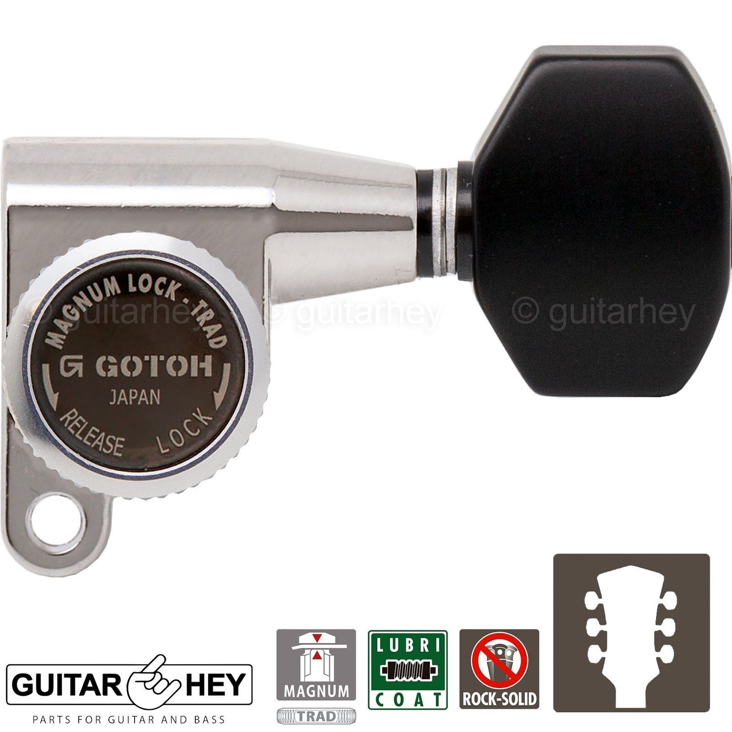 NEW Gotoh SG360-B07 MGT Locking Mini Tuners L3+R3 Tuning Keys 3x3 - NICKEL