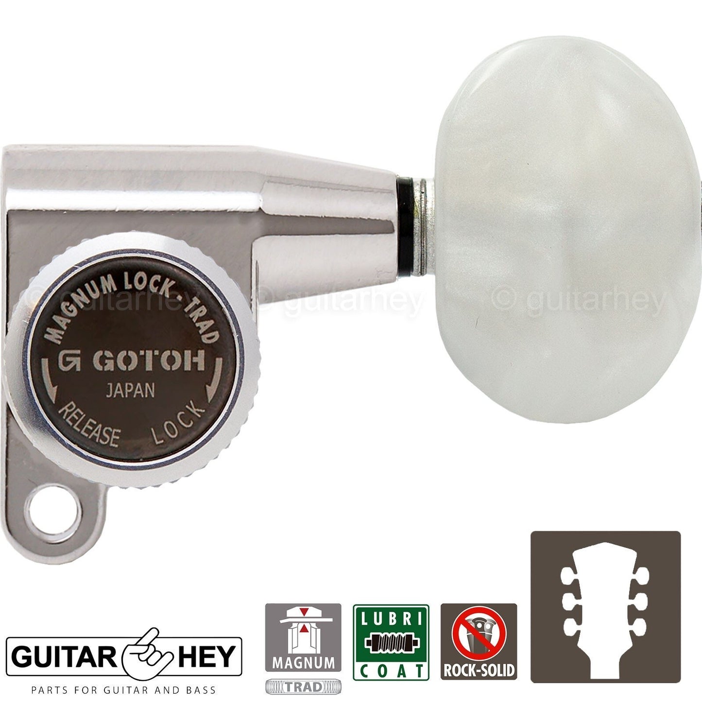 NEW Gotoh SG360-P1 MGT Locking Mini Tuners L3+R3 Tuning Keys 3x3 - NICKEL