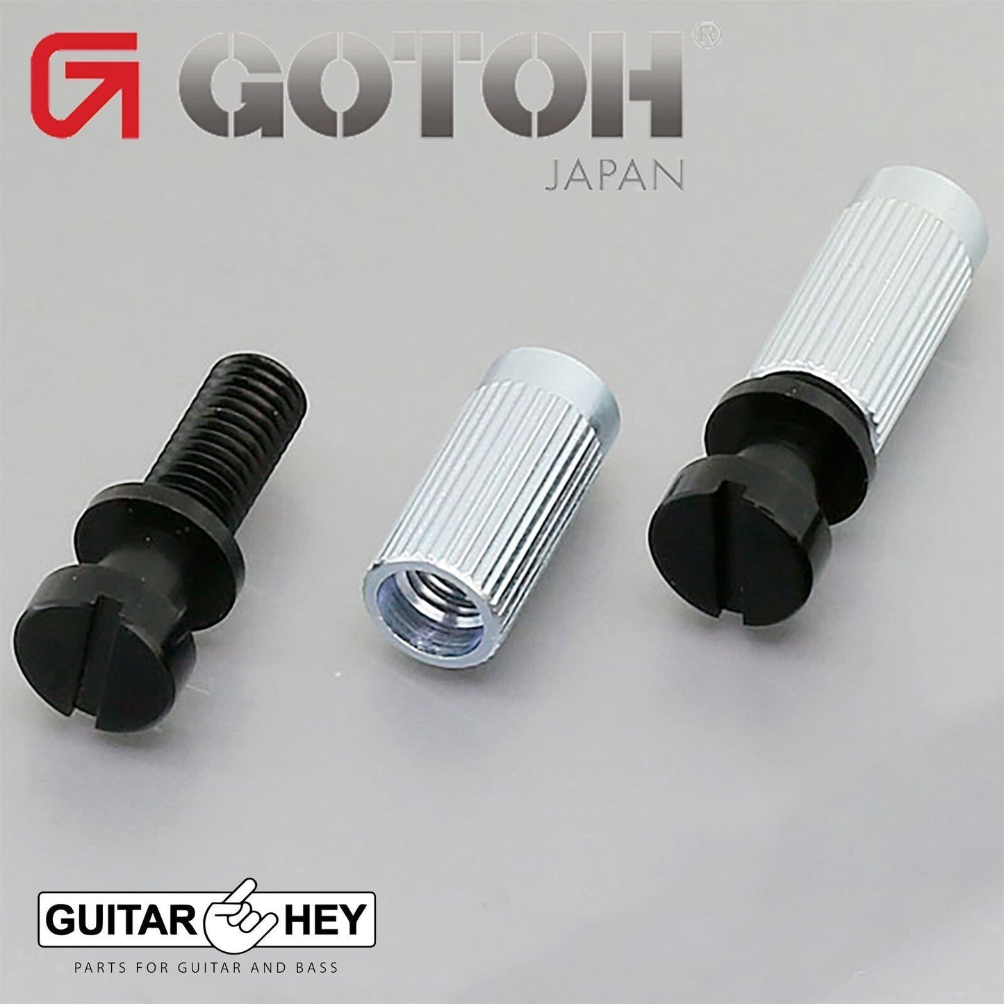 (2) Gotoh M8 METRIC Replacement Studs and Anchors for Stop Tailpiece - BLACK