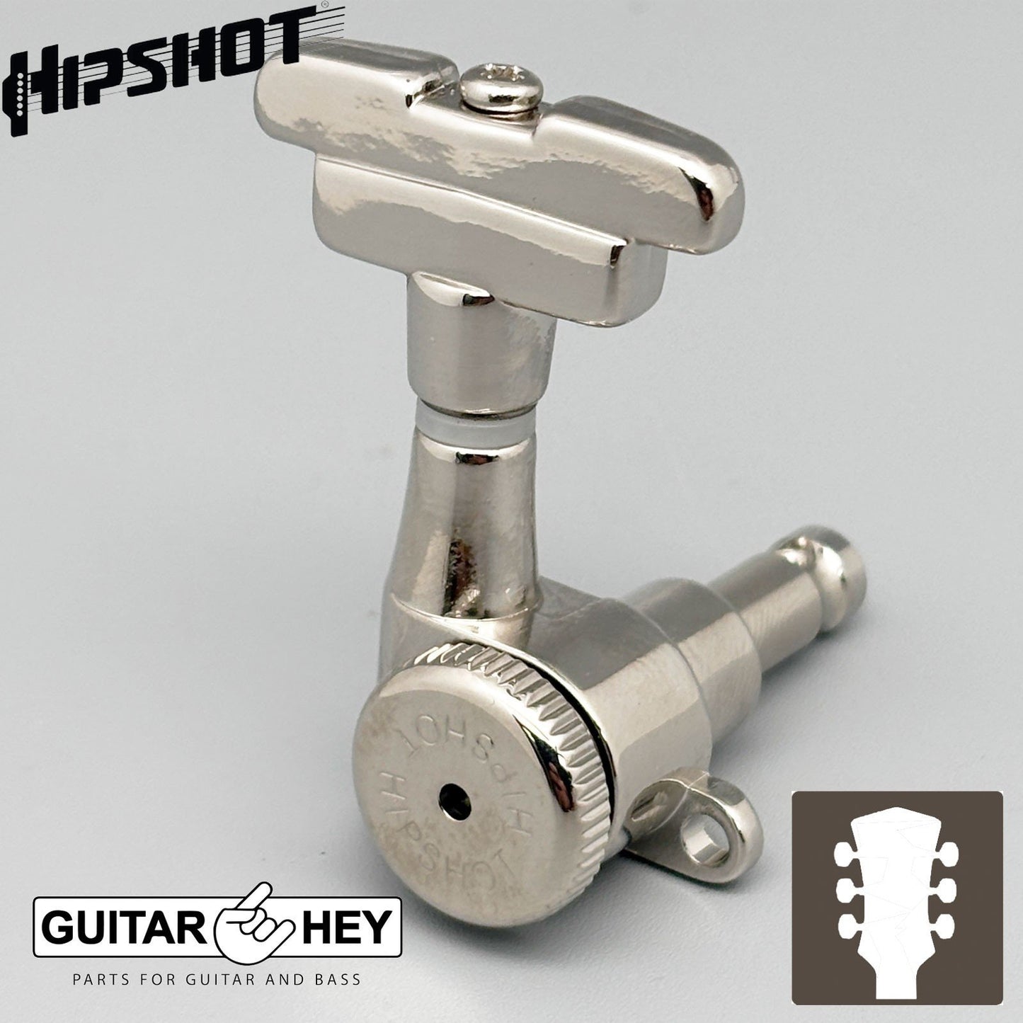 NEW Hipshot Grip-Lock Closed-Gear LOCKING Tuners IMPERIAL Buttons 3x3 - NICKEL