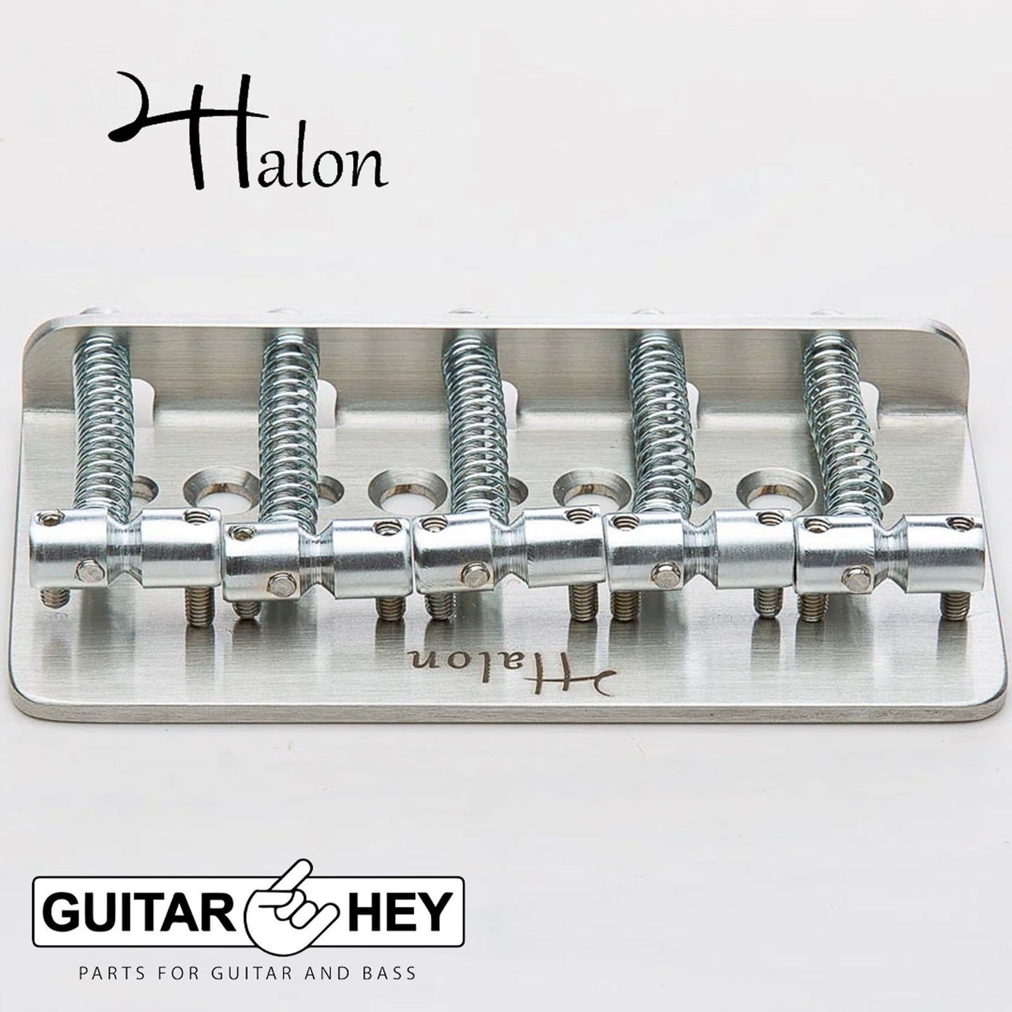NEW Halon Full Steel 5 String Bass bridge Vintage-Style PB/JB - Stainless/Satin