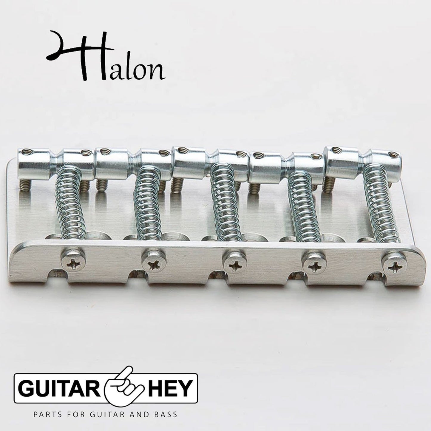 NEW Halon Full Steel 5 String Bass bridge Vintage-Style PB/JB - Stainless/Satin
