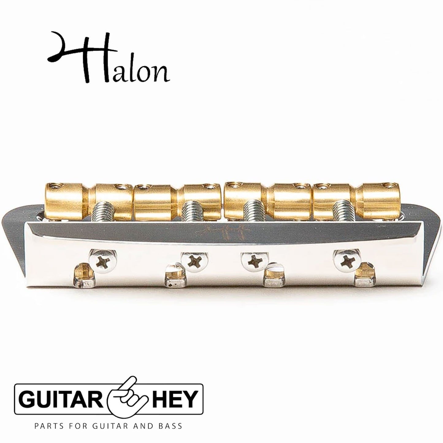 NEW Halon Bridge Fit Most Fender Musicmaster Basses Stainless Steel Plate CHROME