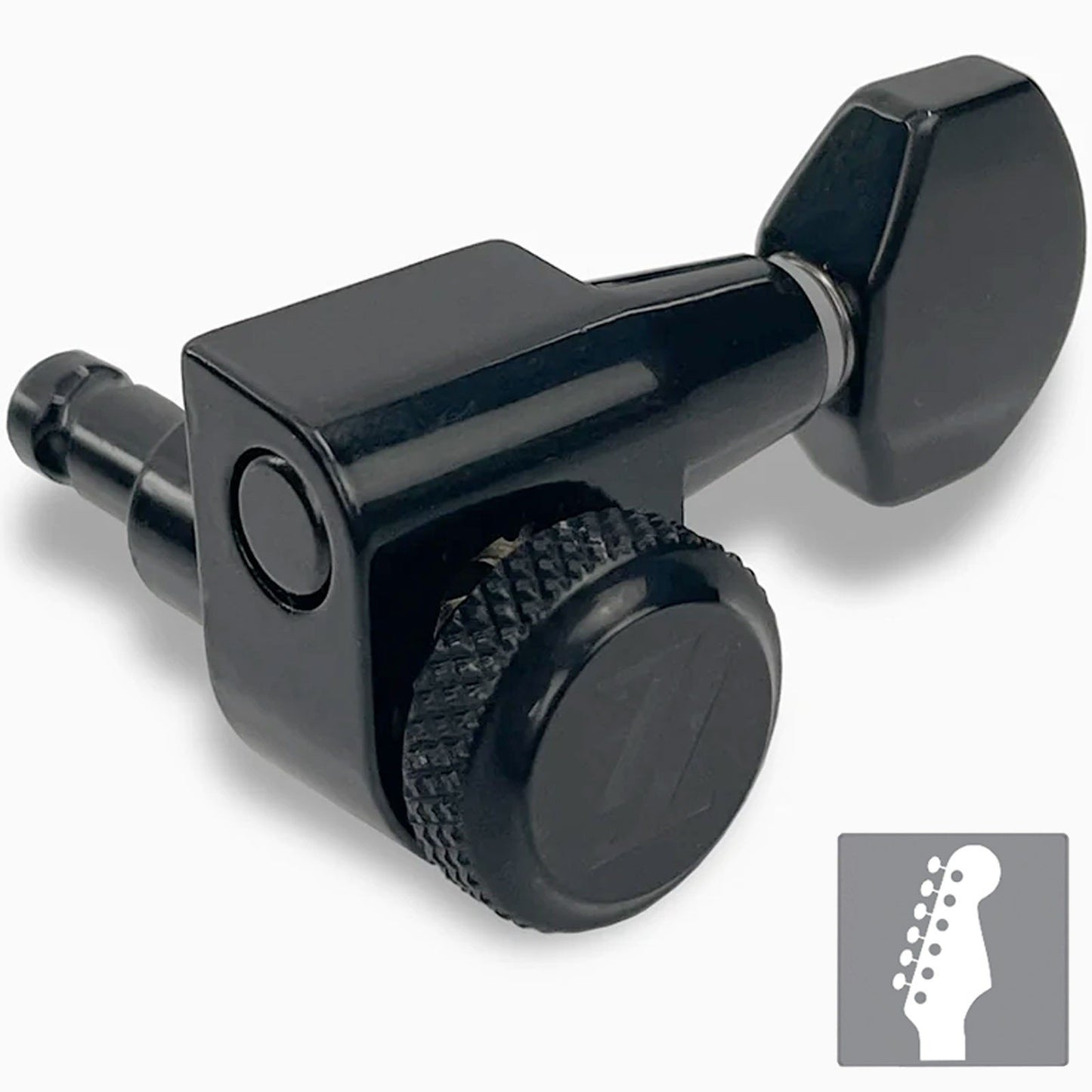 NEW True Lok Mid-Size Locking Tuners - 6-in-line, Single Pin TK-7107-003 BLACK