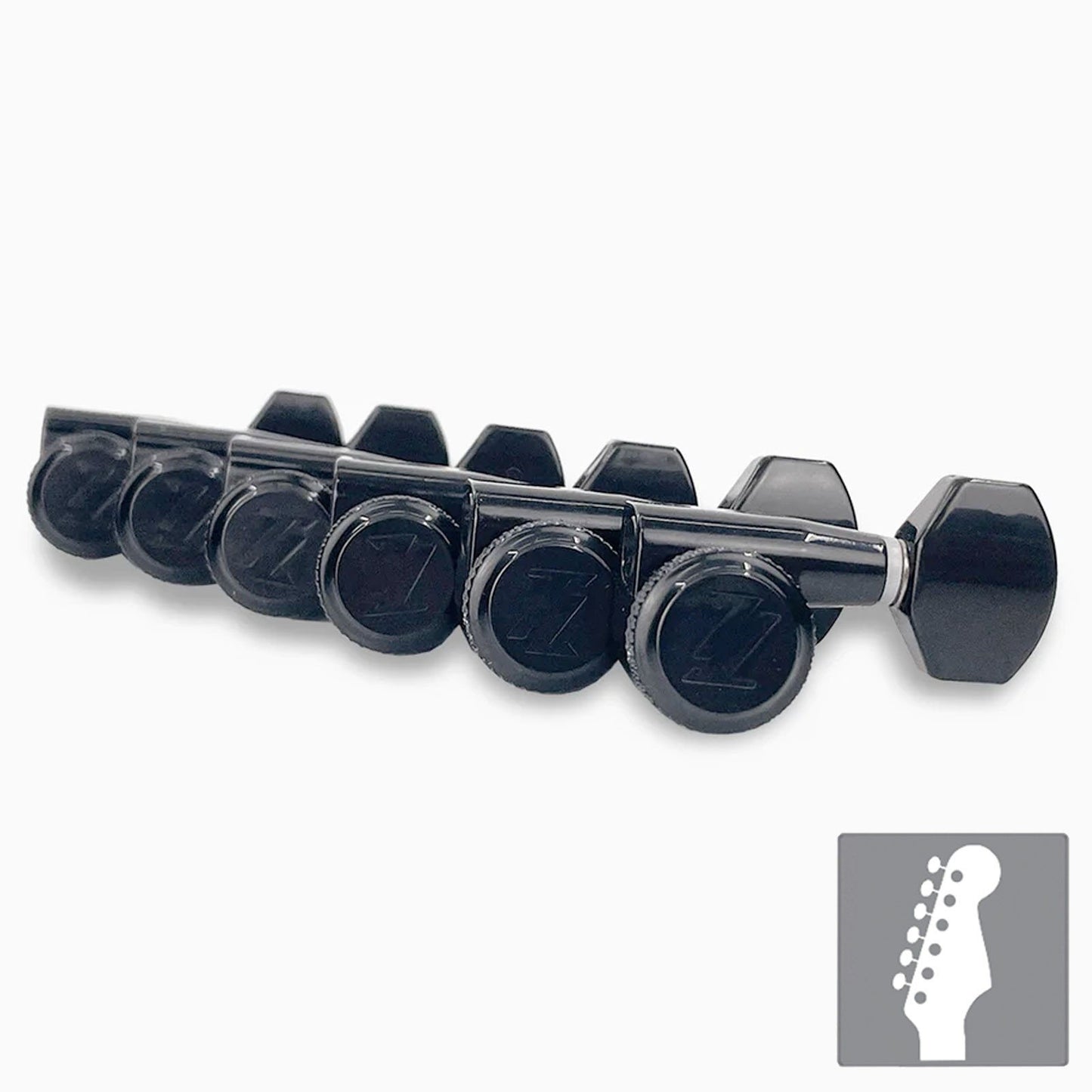 NEW True Lok Mini Locking Tuners - 6-in-line, Single Pin TK-7106-003 - BLACK