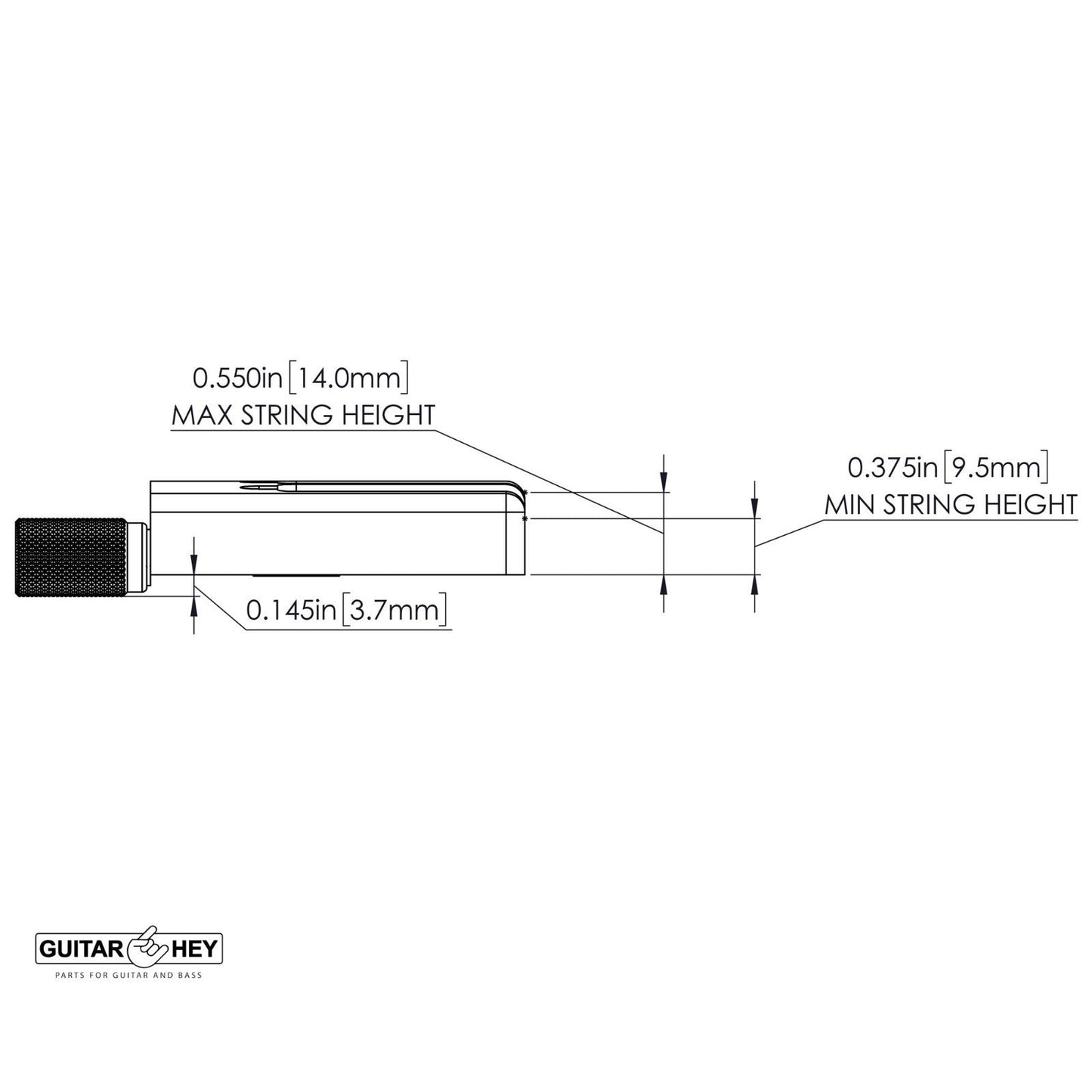 NEW Hipshot 5H400CB-750 4 String Bass Headless Bridge 19mm Spacing - NICKEL