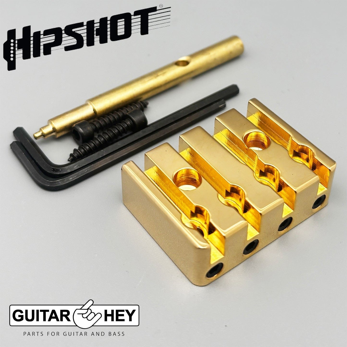 NEW Hipshot 5HH400G 4 String Bass Headpiece Single or Double Ball Strings GOLD