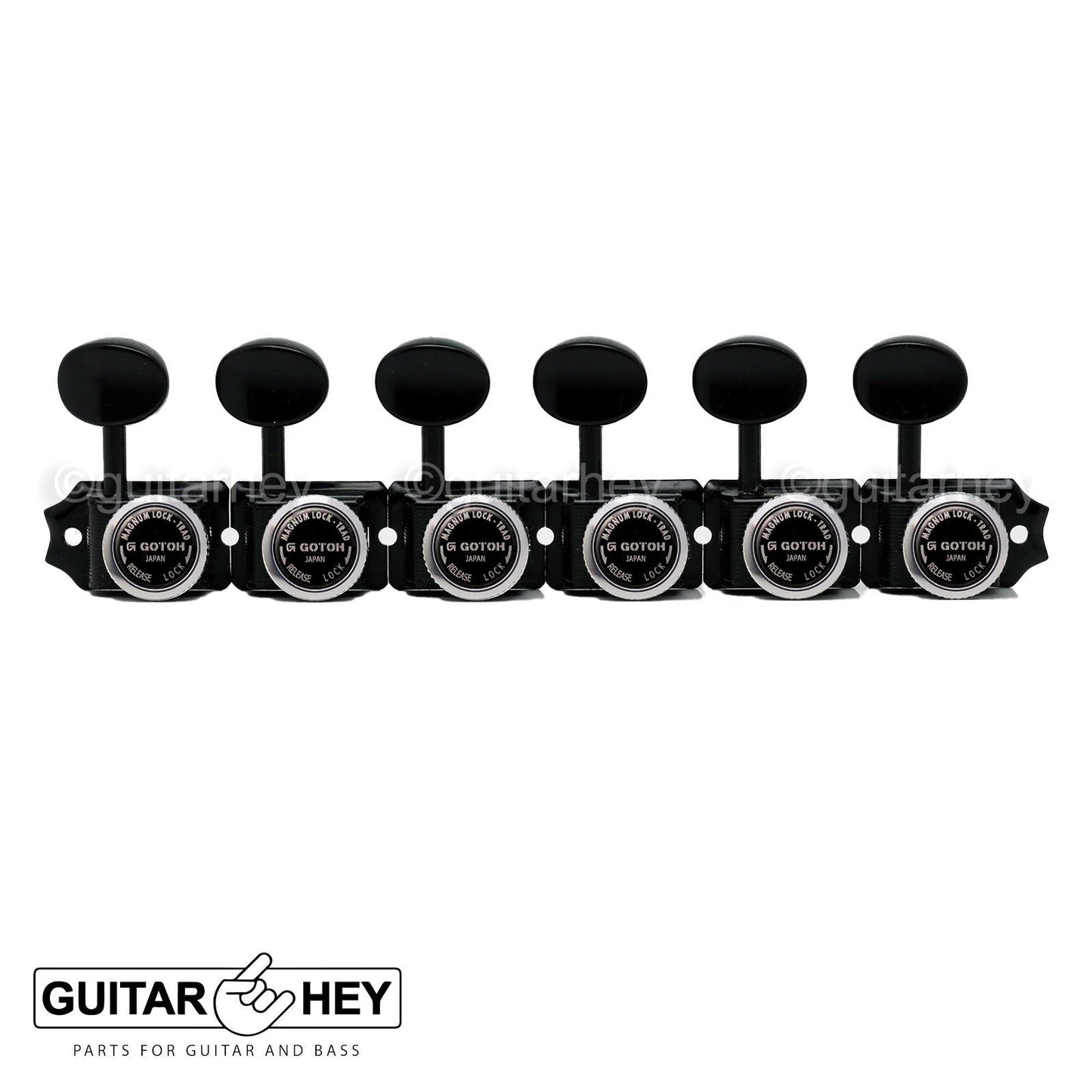 NEW Gotoh SD91-05M MGT Locking Tuners Set 6 in line STAGGERED w/ screws - BLACK