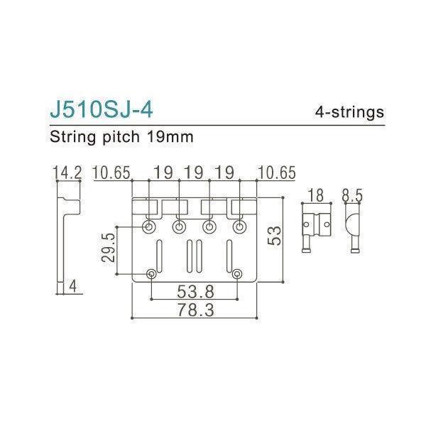 NEW Gotoh J510SJ-4 Multi-Tonal Series 4-String Bass Bridge Steel Saddles - GOLD
