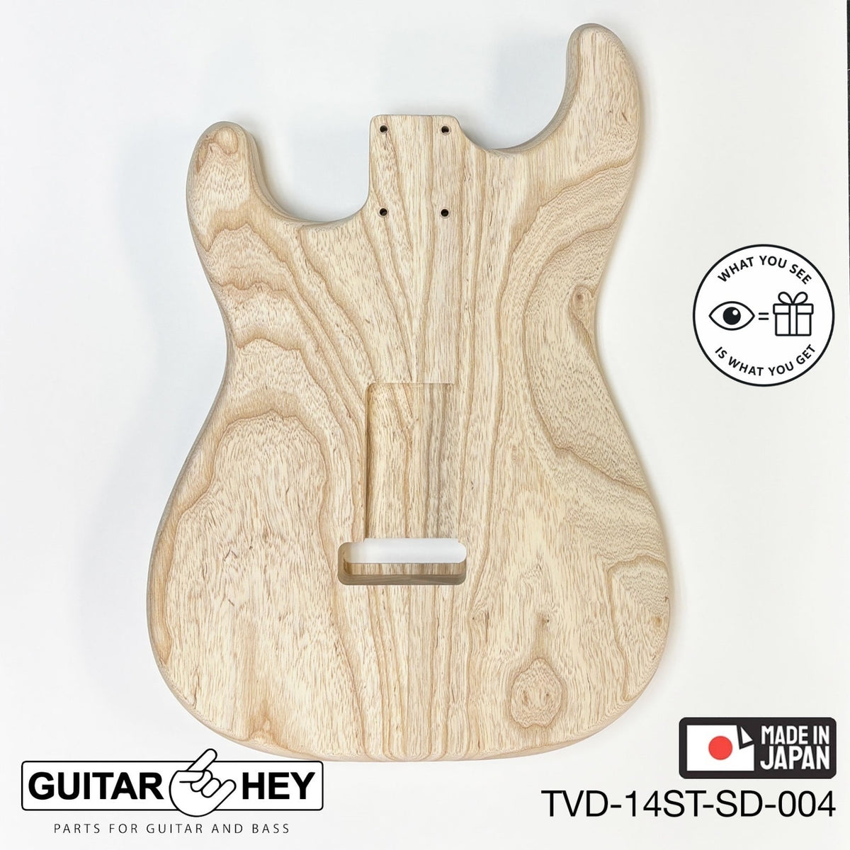 NEW Hosco JAPAN Unfinished Strat® 50's Style Body Swamp Ash 2-piece SANDED #004