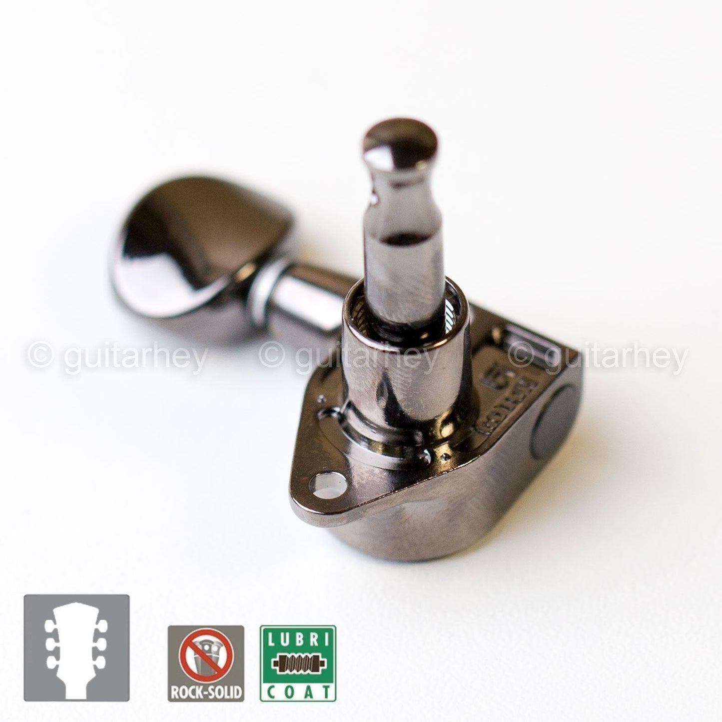 NEW Gotoh SG301-05 Machine Head Set L3+R3 SMALL OVAL Buttons 3x3 - COSMO BLACK