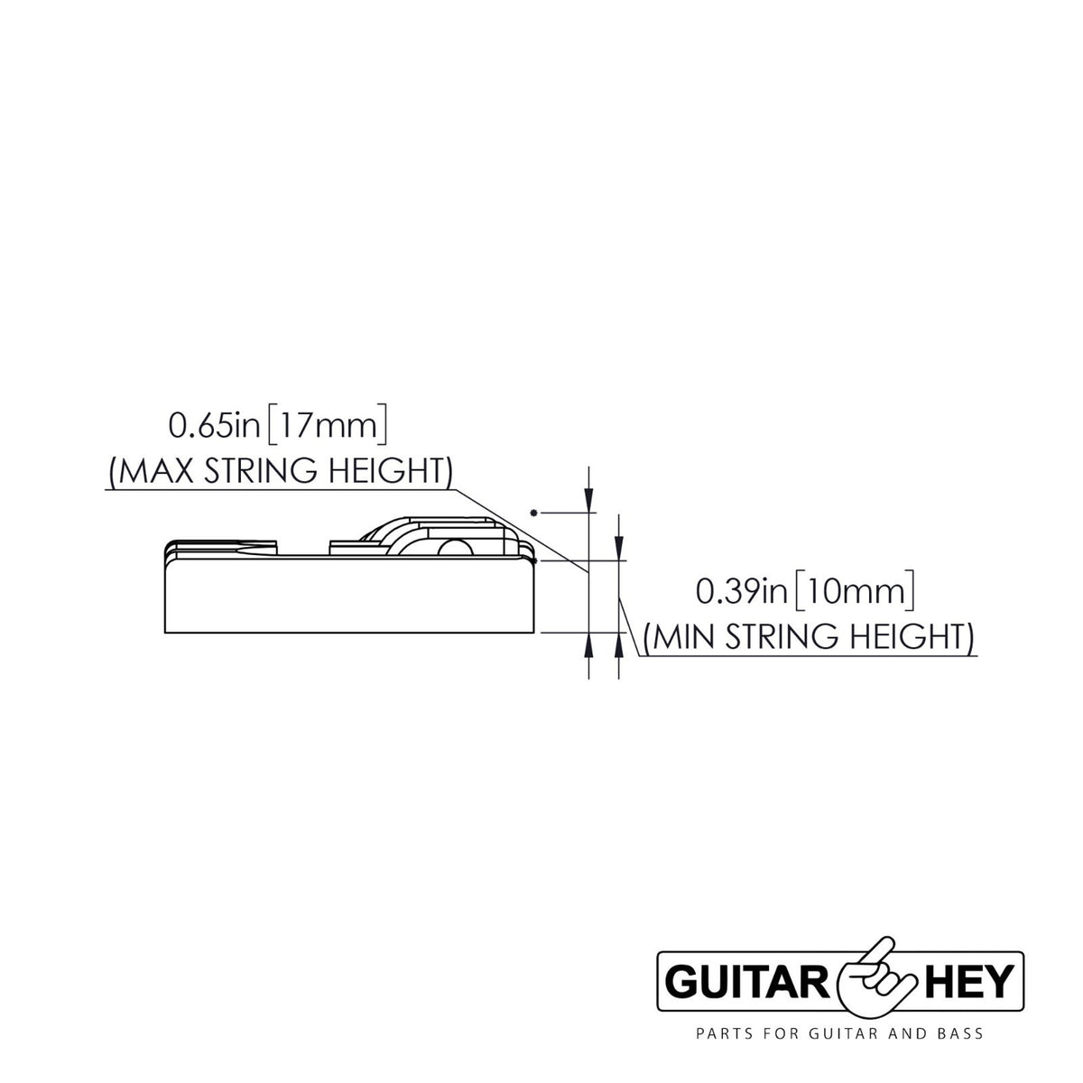 Hipshot 5A5FM3BB 5-String A Style SOLID BRASS Bass Bridge Fender Deluxe - BLACK