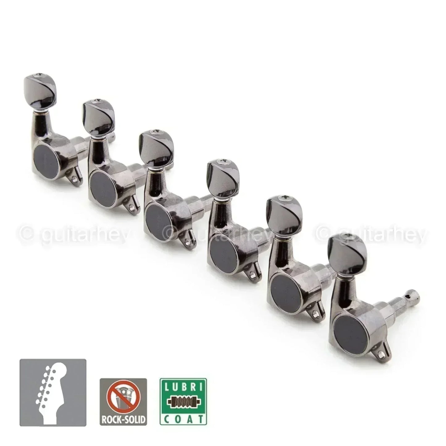 NEW Gotoh SG381-05 L6 Set 6 in line Tuners w/ screws Right Handed - COSMO BLACK