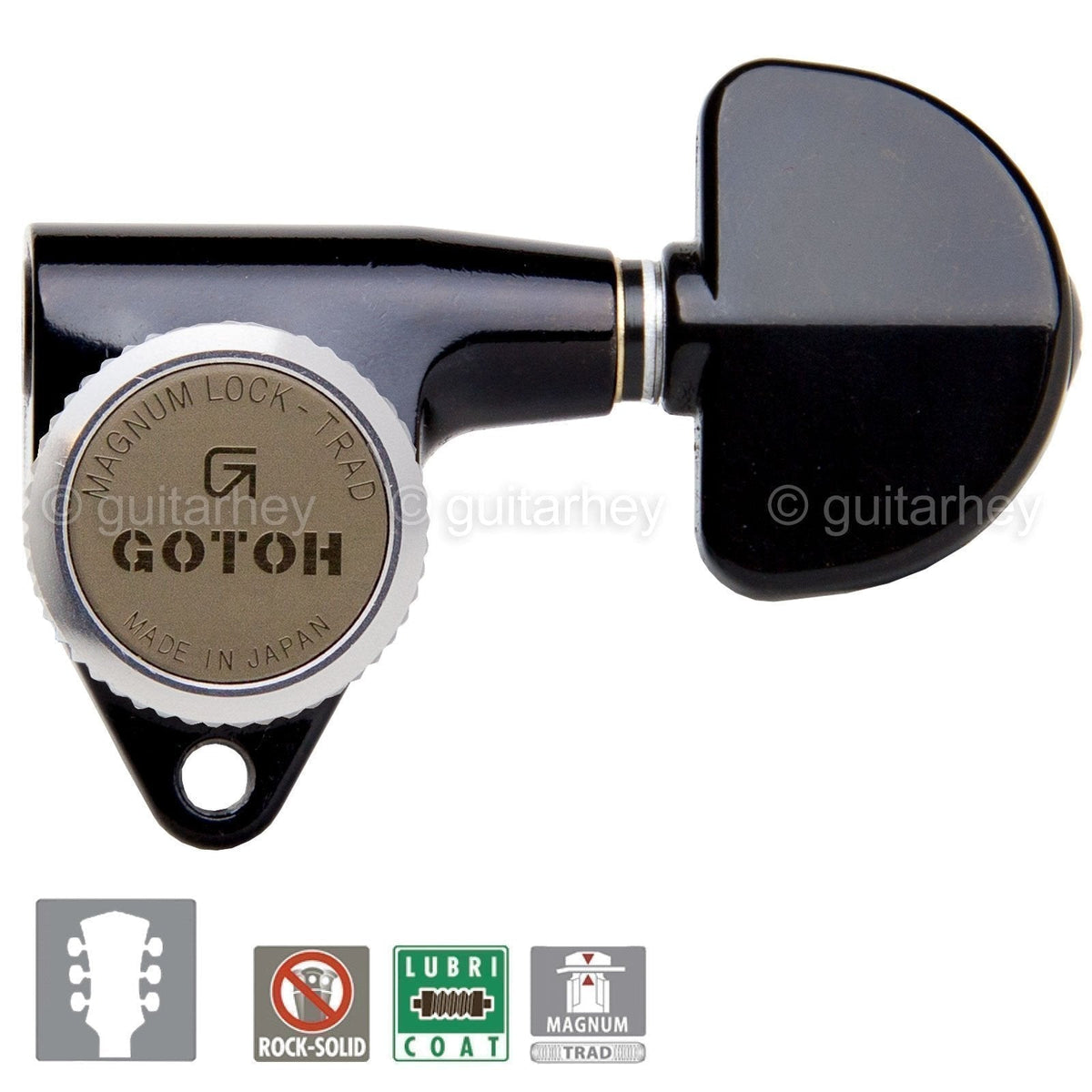 NEW Gotoh SG301-20 MGT Magnum Lock Trad Locking L3+R3 Tuning Keys 3x3 -  BLACK