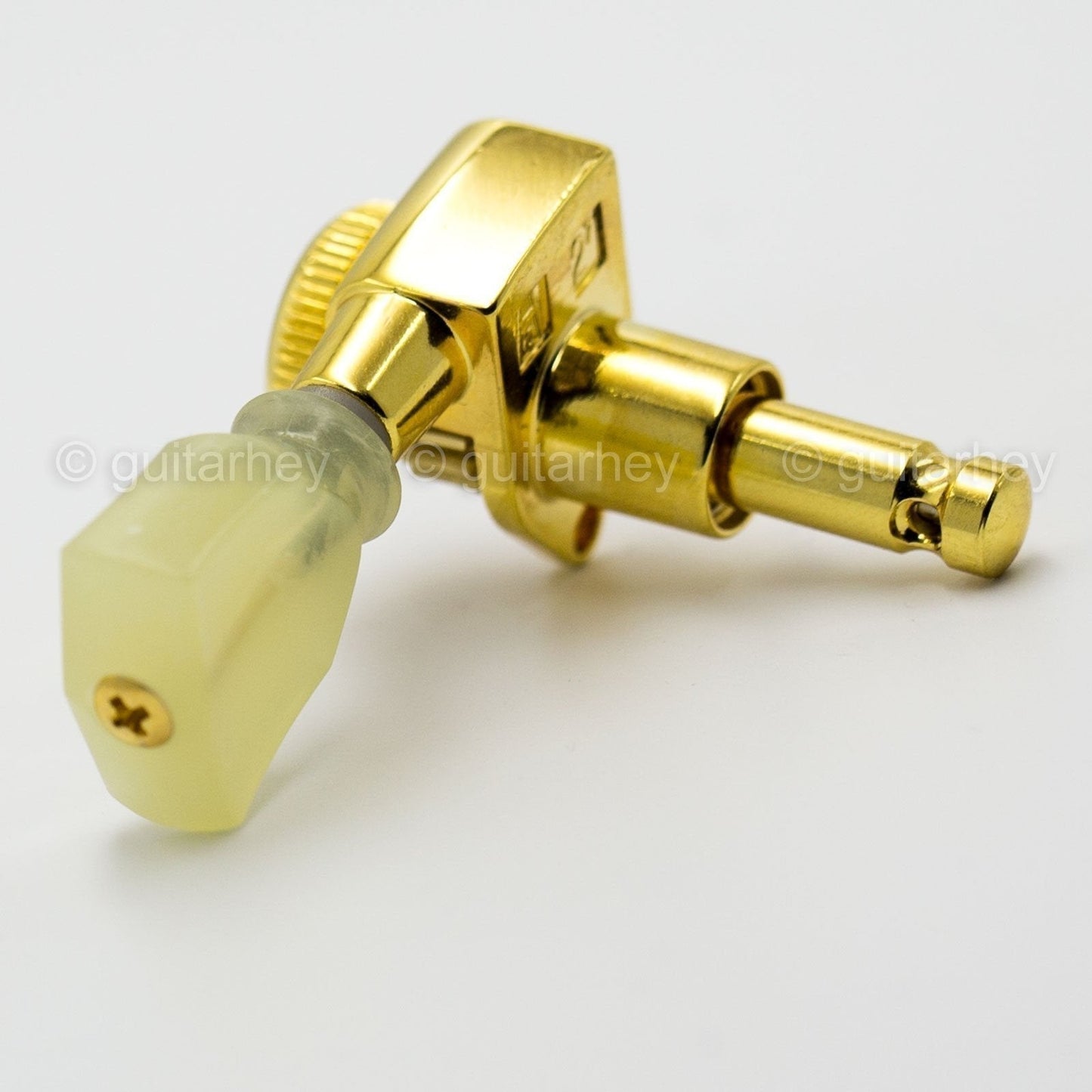 NEW Hipshot Grip-Lock LOCKING TUNERS Keystone PEARL Buttons 3x3 Set - GOLD