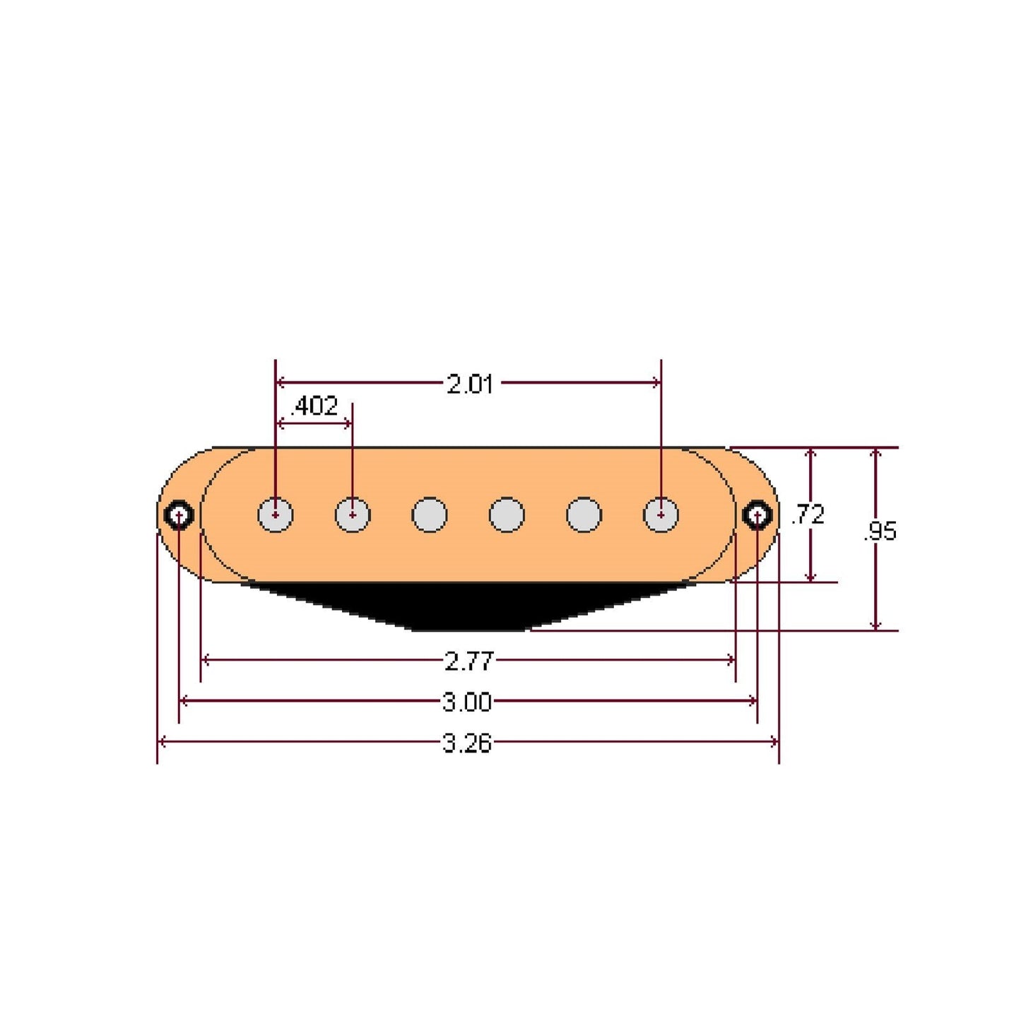 NEW DiMarzio DP116 HS-2 Single Coil Pickup for Strat - WHITE