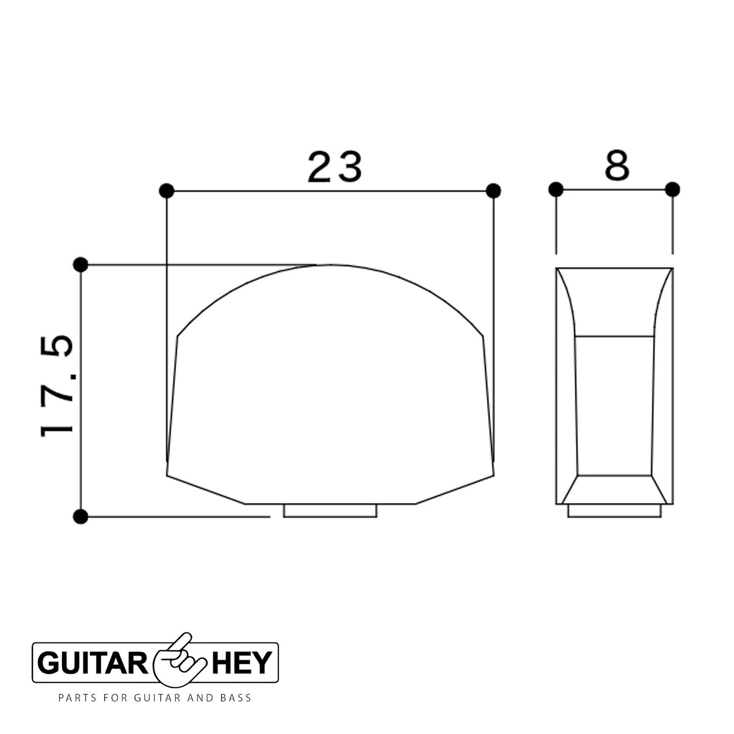 NEW Gotoh SG301-EN01 HAPM Adjustable Post Height Locking EBONY Button 3x3 CHROME