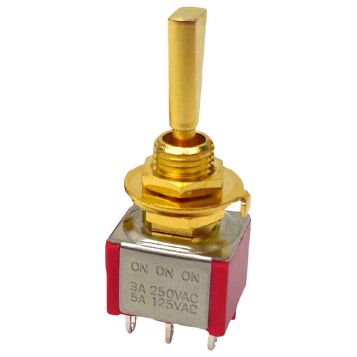 NEW (1) On-On-On Mini Switch DPDT 3-way Bass or Guitar - Made in Japan - GOLD