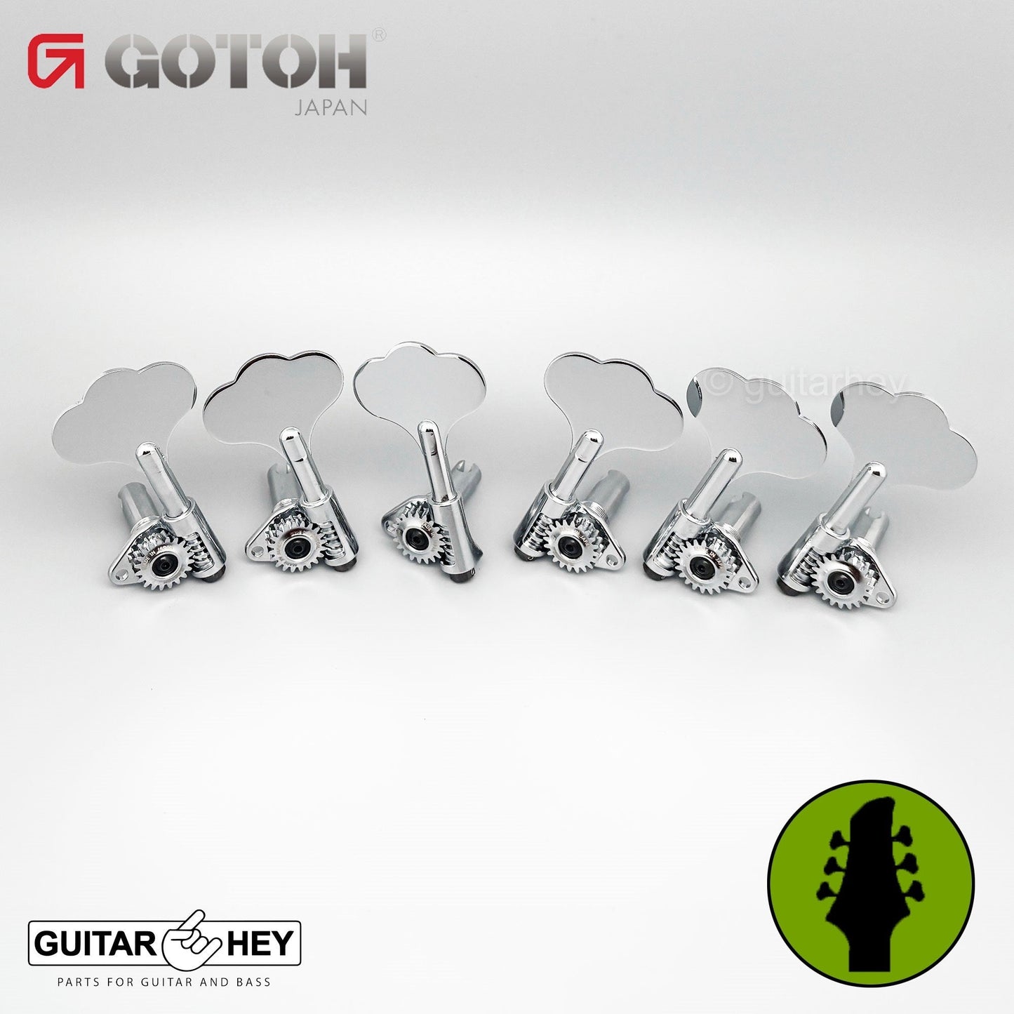 NEW Gotoh GBU510C-9 Compact Bass 6-String L3+R3 Tuners Clover Key 3x3 - CHROME