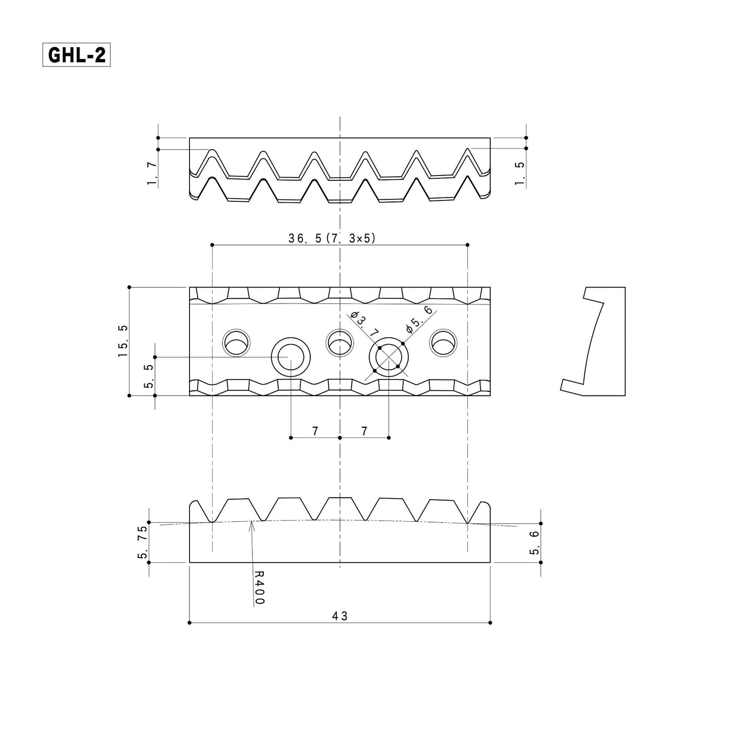 Gotoh GHL-2 Locking Nut - Top mount type - 1-11/16"(R4) 43mm width - GOLD