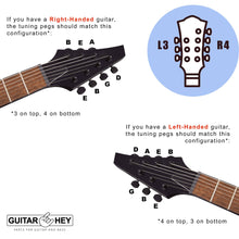 Load image into Gallery viewer, NEW Gotoh SG381 7-String SET L3+R4 Set Tuners w/ SMALL Buttons 3x4 - BLACK