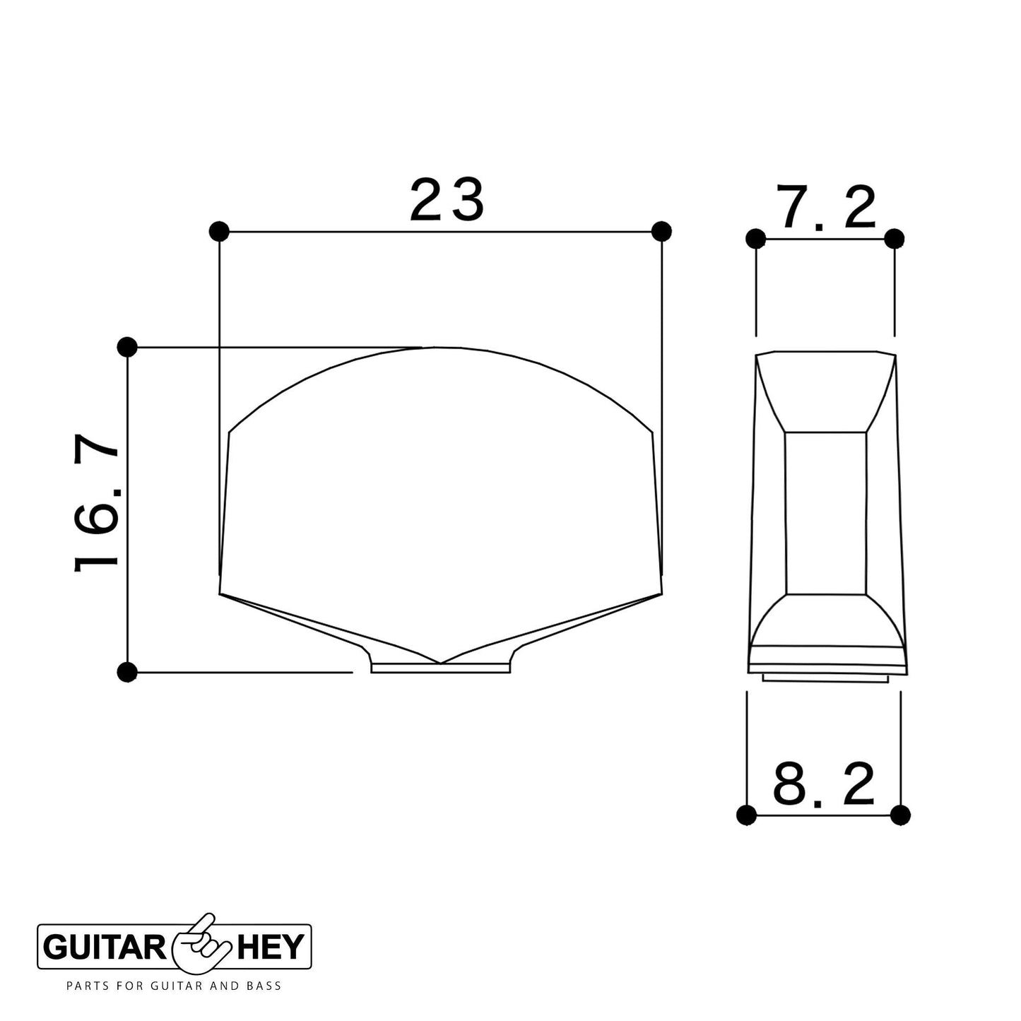 NEW Gotoh SG301-M01 HAPM Adjustable Post Height Locking IVORY Buttons 3x3 - GOLD