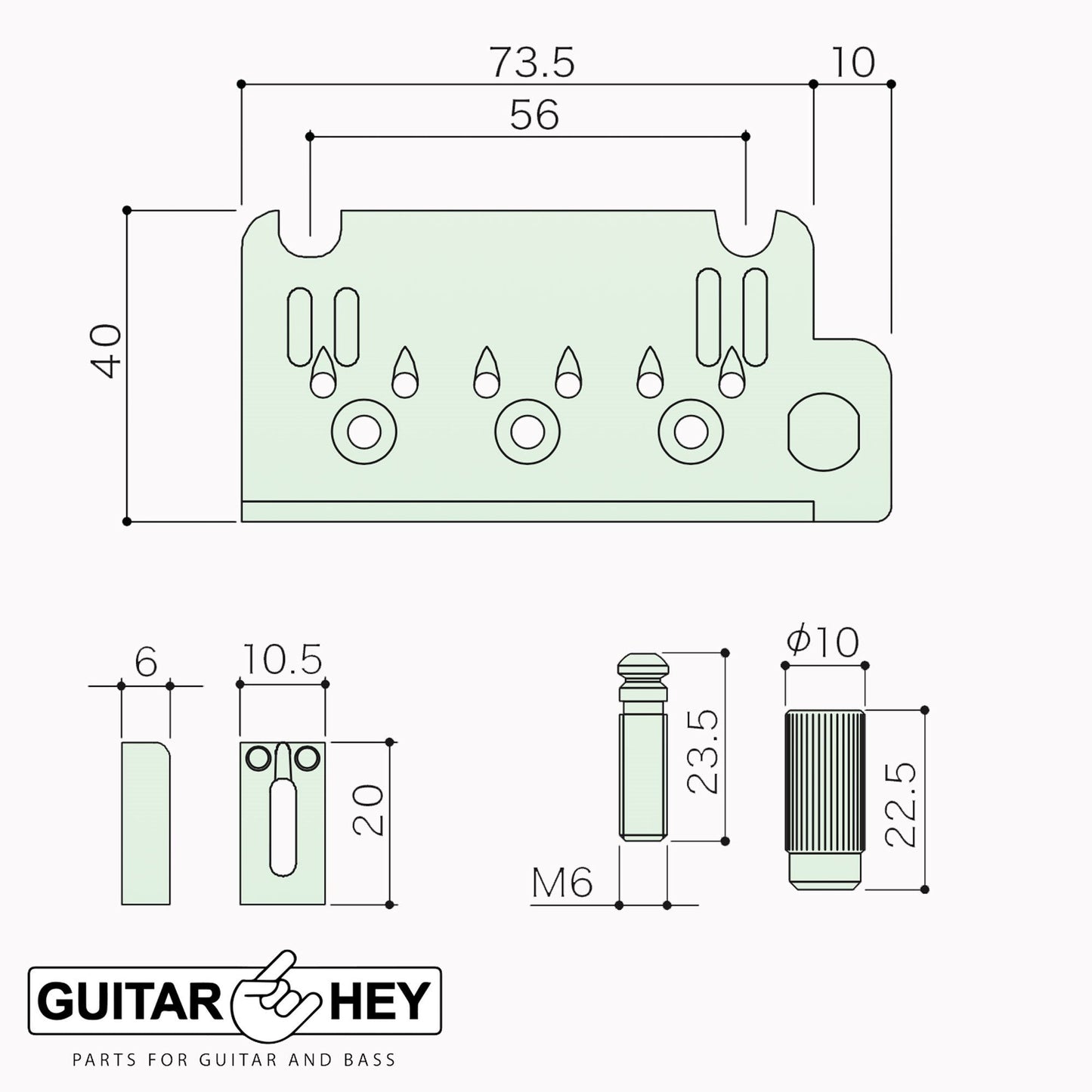 NEW Gotoh NS510T-FE1 Non-locking 2 Point Tremolo Bridge Narrow Spacing - CHROME