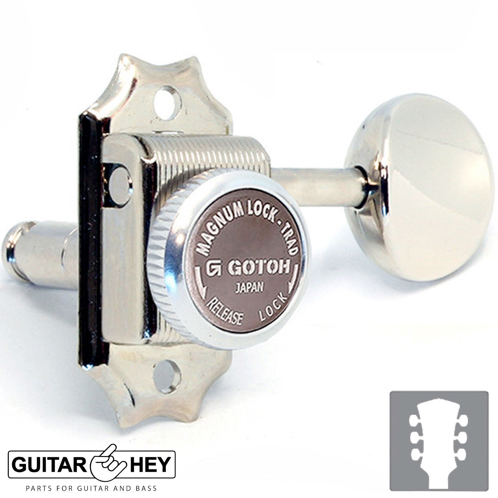 Meccaniche Gotoh SD90-05MA MGT MAGNUM Oro Per Chitarra Elettrica 3x3 Con Viti - Foto 2