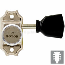 Load image into Gallery viewer, NEW Gotoh SD90-SLB MGT MAGNUM LOCKING Tuners L3+R3 w/ Black Buttons 3x3 - NICKEL