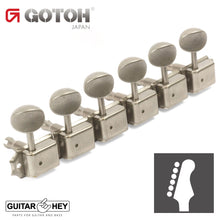 Load image into Gallery viewer, NEW Gotoh SD91-05M 6-In-Line Tuning Keys STAGGERED Height Posts - AGED NICKEL