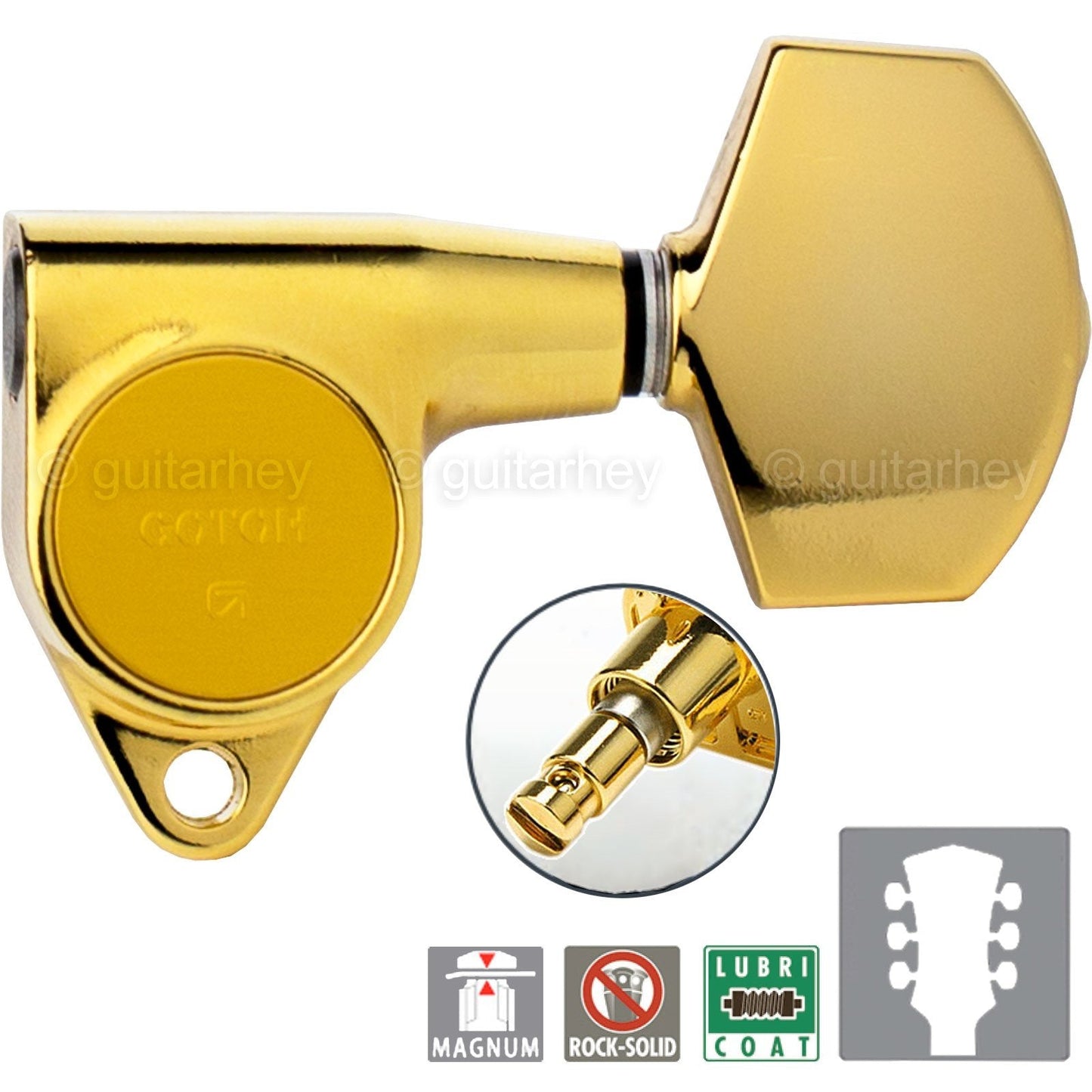 Gotoh SG301-01 MG Magnum Locking L3+R3 Set w/ screws LARGE Buttons 3x3 - GOLD