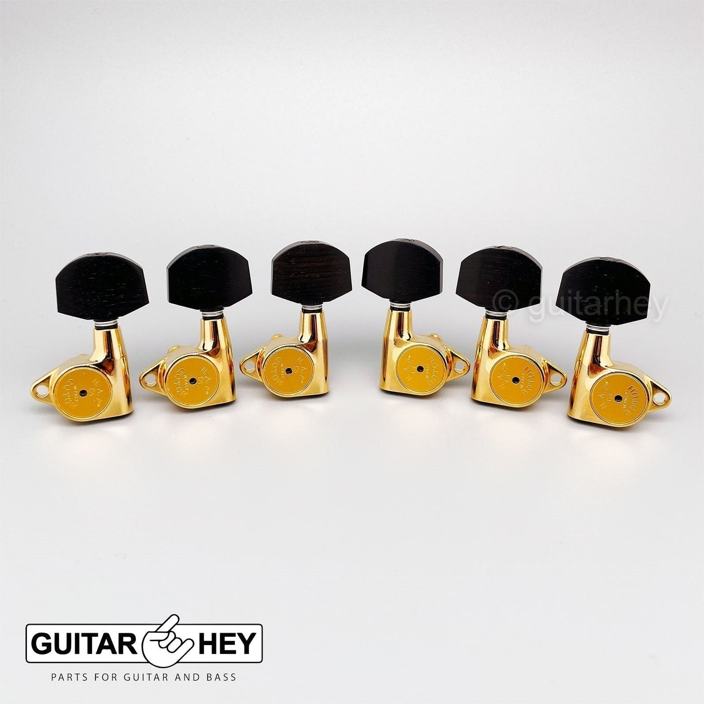 NEW Gotoh SG301-EN01 HAPM Adjustable Post Height Locking EBONY Buttons 3x3, GOLD