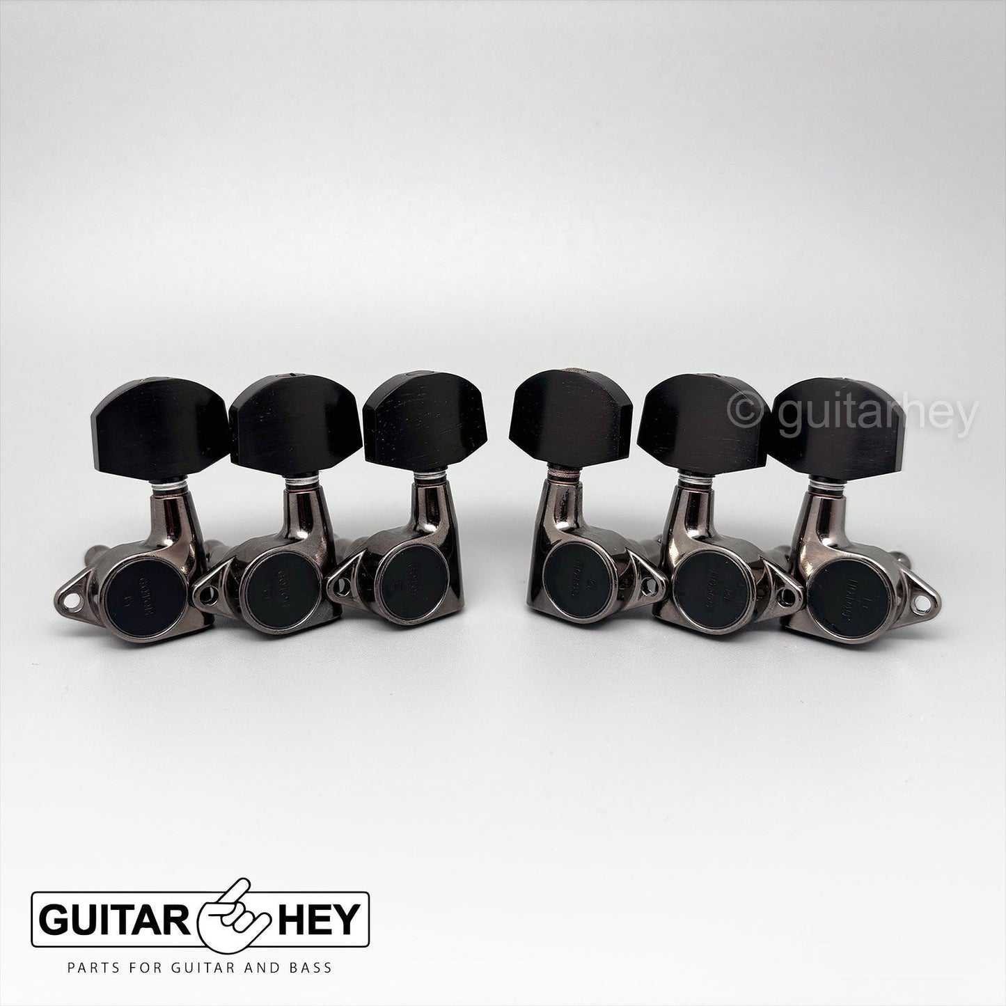 NEW Gotoh SG301-EN01 L3+R3 Tuning Keys w/ Large EBONY Buttons 3x3 - COSMO BLACK